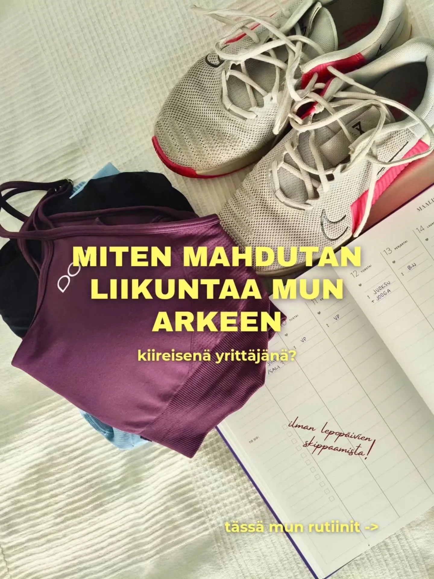 &rdquo;Ei ole aikaa treenata, kun p&auml;iv&auml;t on pitki&auml;, jatkuva kiire ja 100 kohdan to do -lista odottaa...&rdquo; 😵&zwj;💫🛑

Kuulen t&auml;t&auml; kiireisilt&auml; naisilta ja aktiivisilta harrastajilta to-del-la usein. Ja samaistun sii
