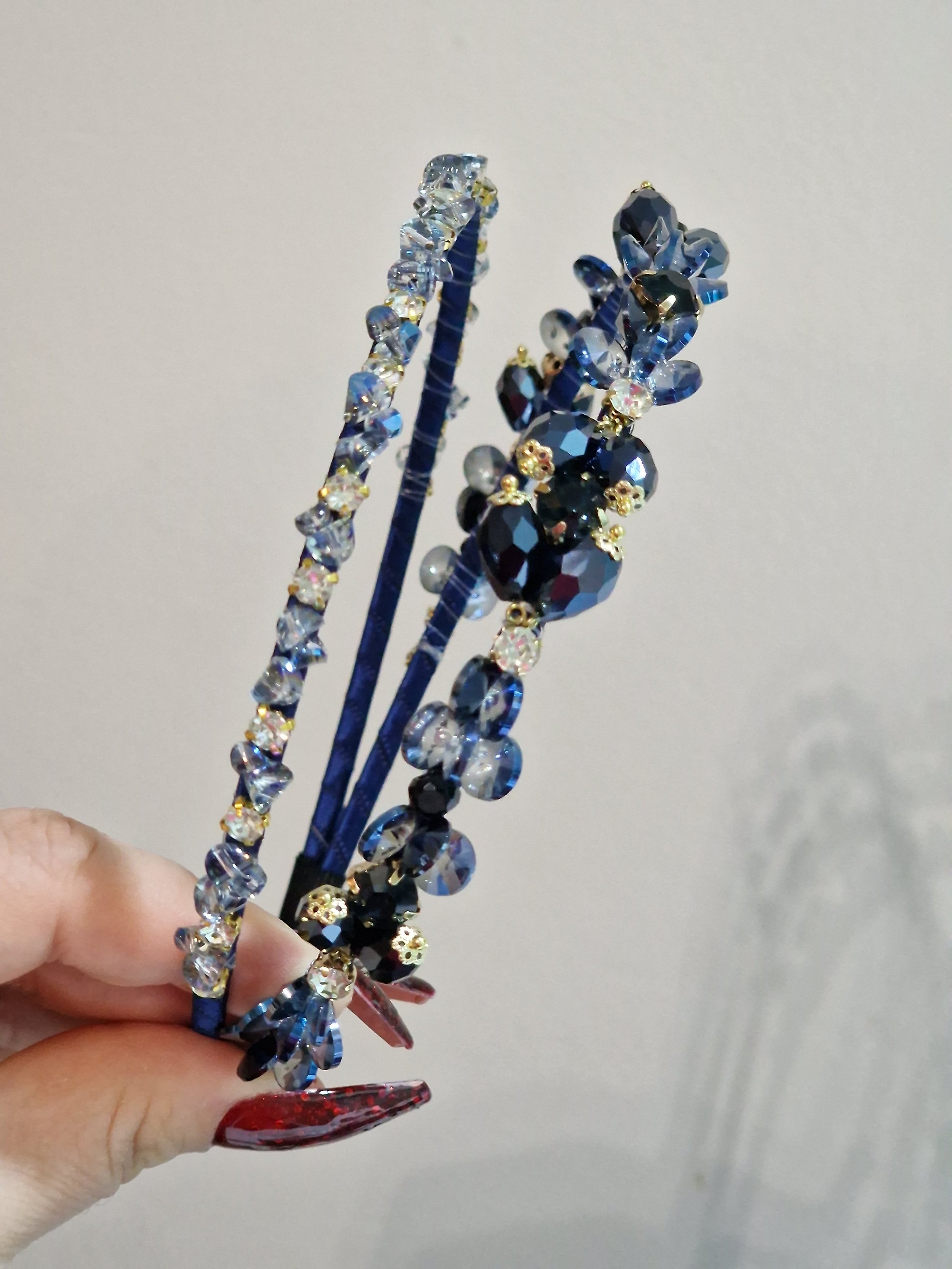 royal blue rhinstone head band