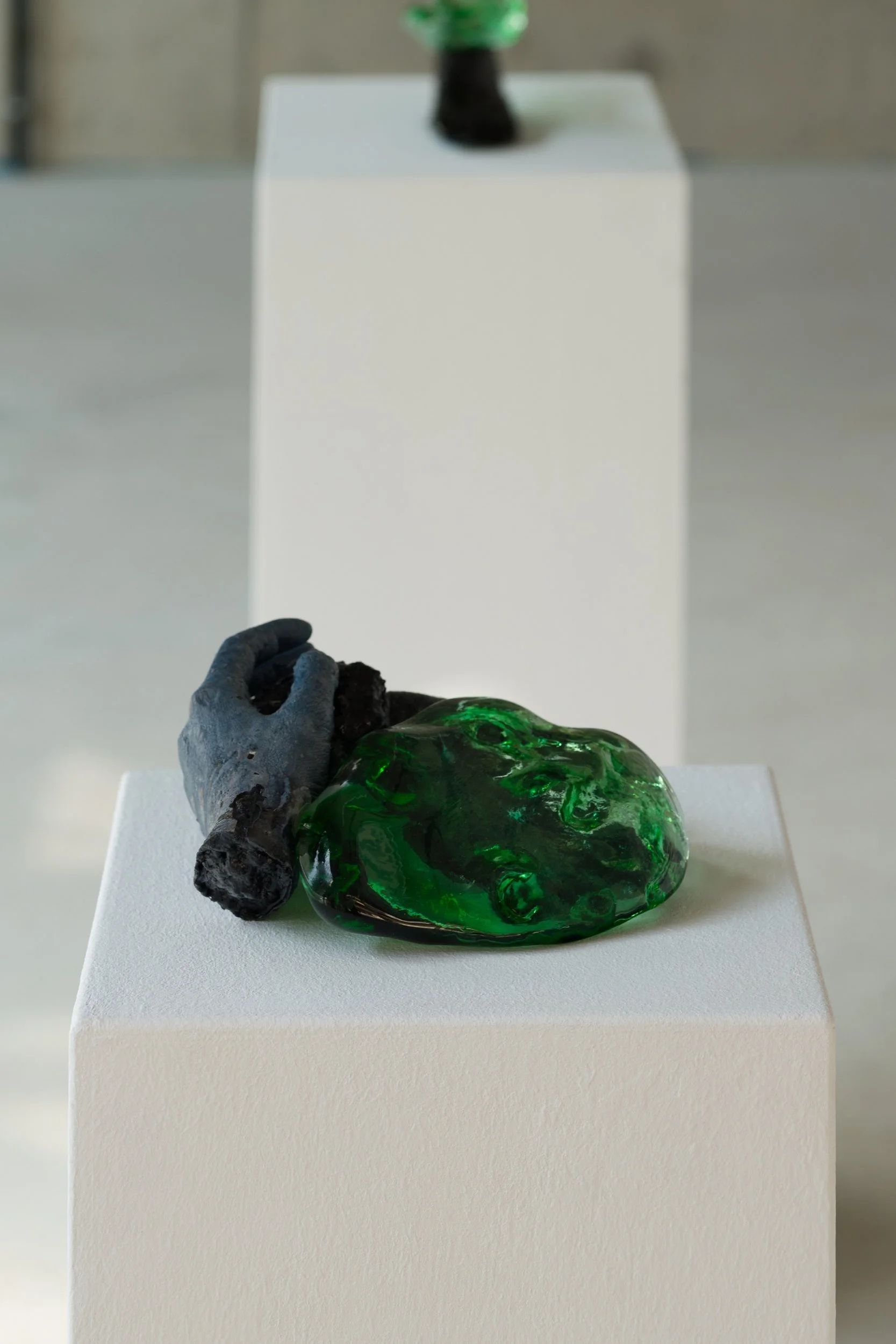 Earthly Delights III, 2024, glass, volcanic sand, resin