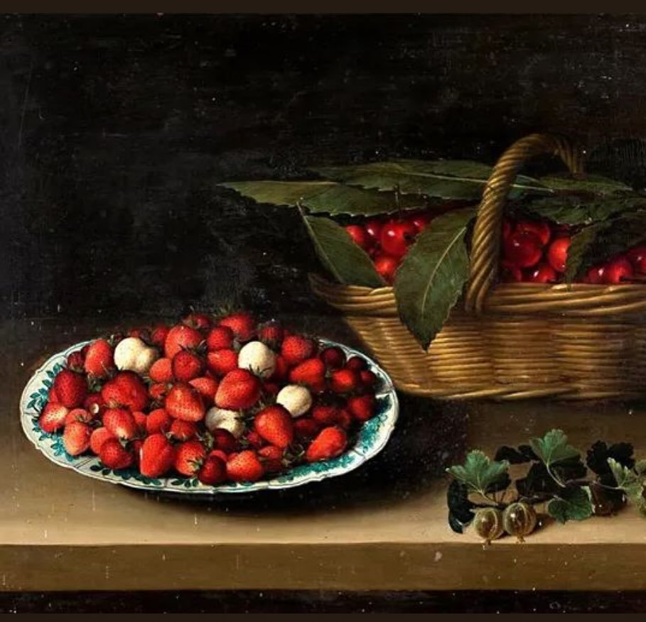 There were never strawberries
like the ones we had
that sultry afternoon
sitting on the step
of the open french window
facing each other
your knees held in mine
the blue plates in our laps
the strawberries glistening
in the hot sunlight
we dipped the