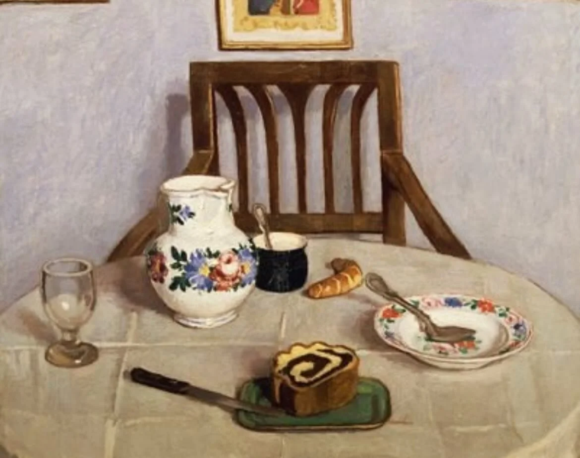 Good morning ☀️Poppyseed Cake by Adolf F&eacute;nyes (Hungarian, 1910) 🍰🥐☕️ 

#historyeats #foodhistory #arthistory #stilllife #cake #cakepainting