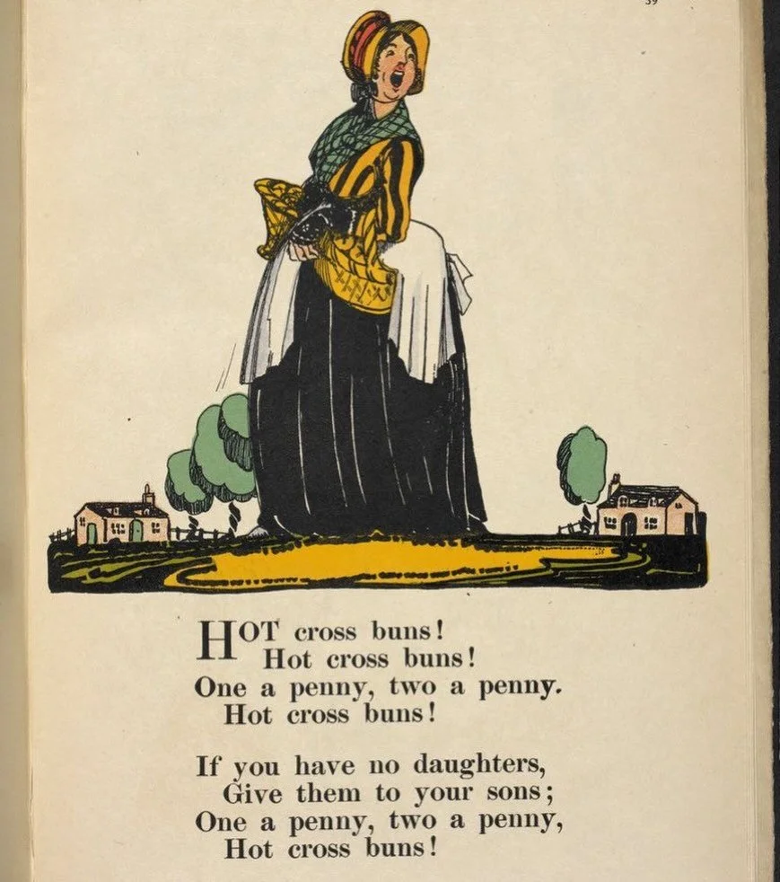 &lsquo;Hot-cross-buns; one-a-penny, two-a-penny buns; one- a-penny, two-a-penny, hot-cross-buns!&rsquo;
Now echoed in the familiar childhood nursery rhyme, these words were first the cries of 19th-century street sellers who sold them in London&hellip