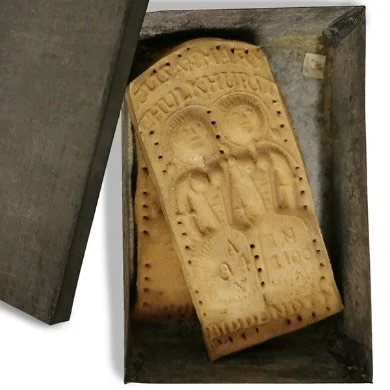 Have you heard of Easter Biddenden Cakes before? 

These biscuits depict a pair of conjoined twins, Eliza and Mary Chulkhurst, who were born in 1100 in the small village of Biddenden, England. When the twins passed away they bequeathed 20 acres of la