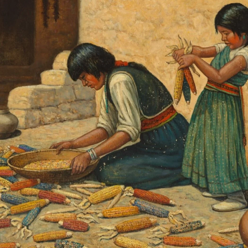 Corn lay at the heart of the great American civilisations, including the Incas, Mayas and Aztecs. There are many different types and it comes in a variety of colours beyond yellow. Blue corn, for example, is used to make flours for tortillas, piki (a