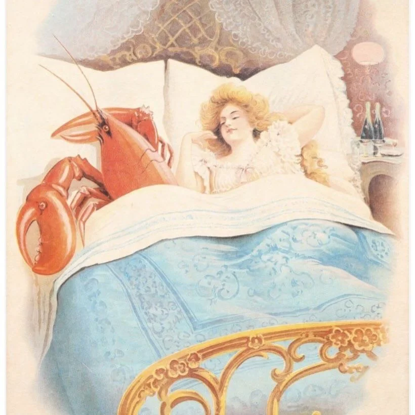 A surrealist print from 1910 🤷&zwj;♀️🦞🛌

#funnyhistory #historymeme #foodhistory #arthistory #victorians