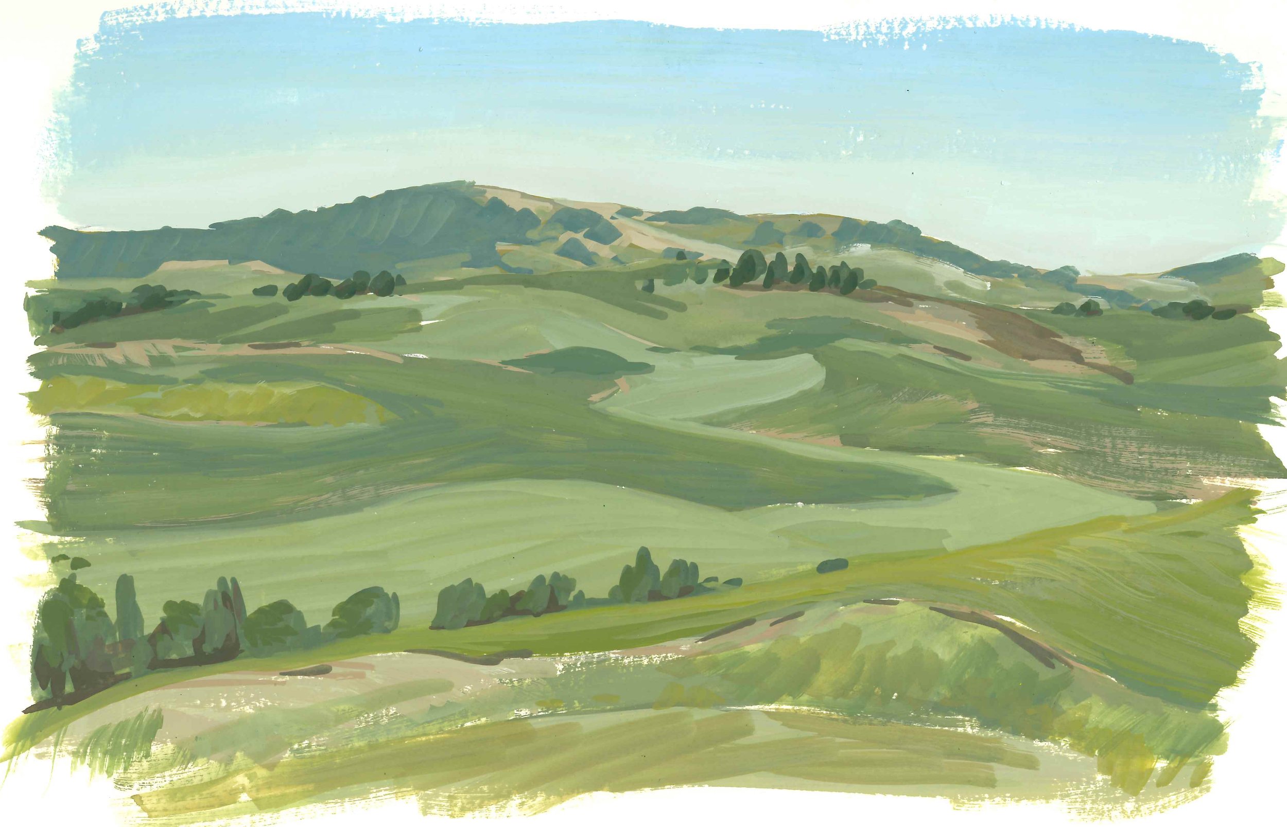 Palouse at Dusk (from life) | Gouache
