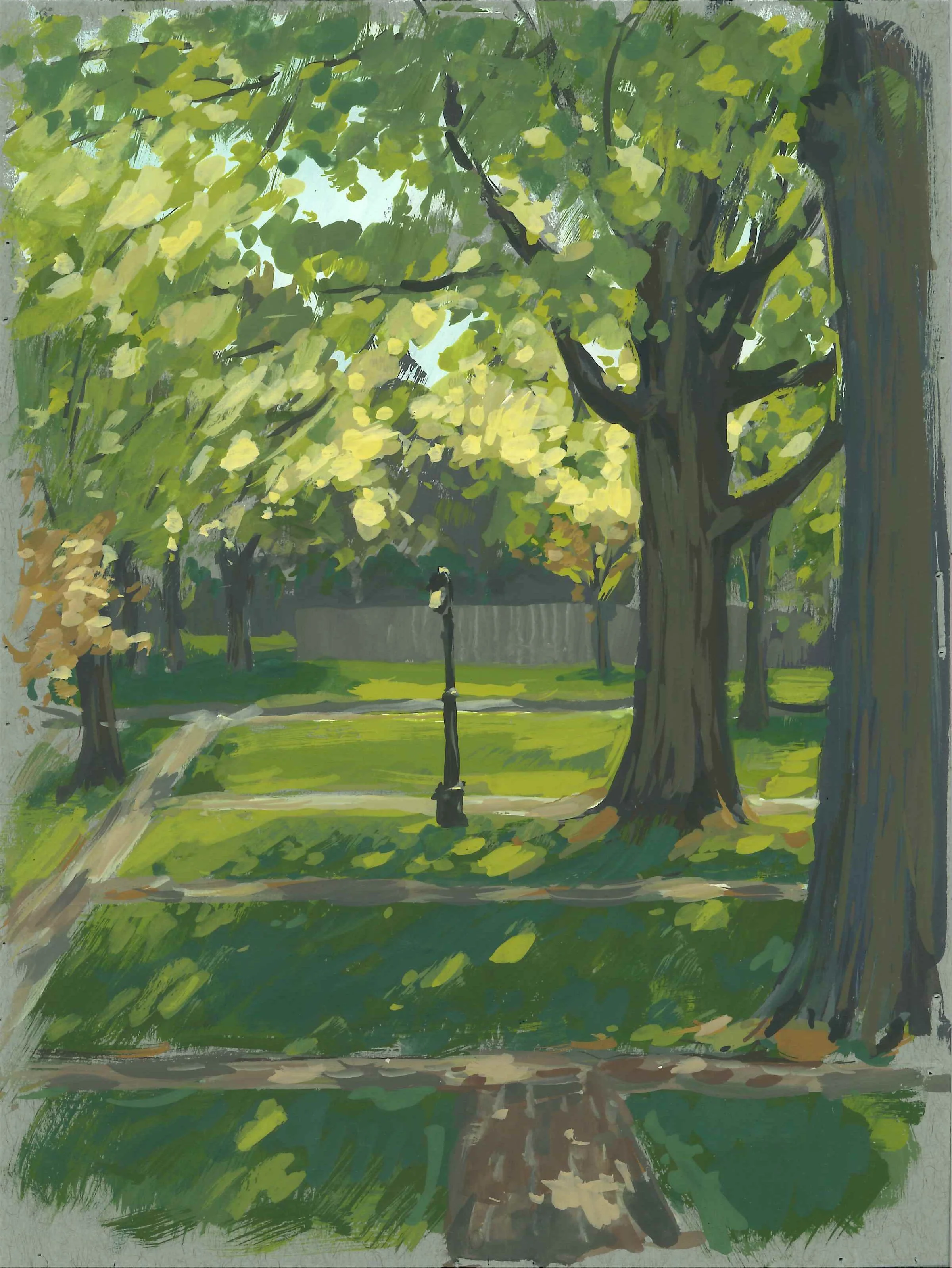 Northside Trees (from life) | Gouache