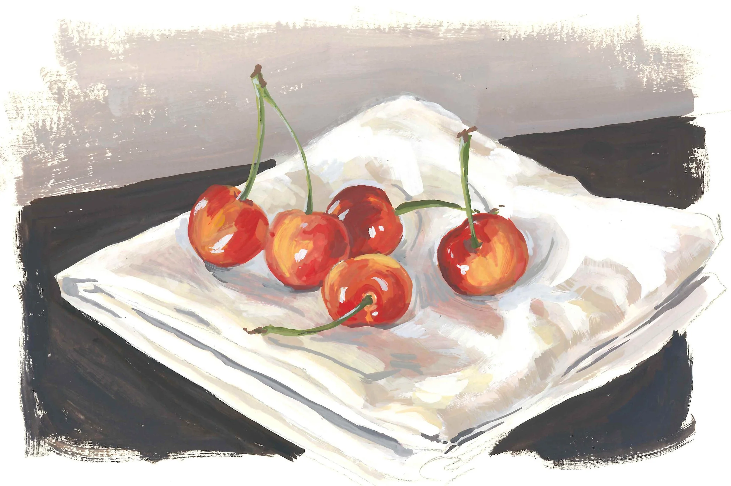 Cherries (from life) | Gouache