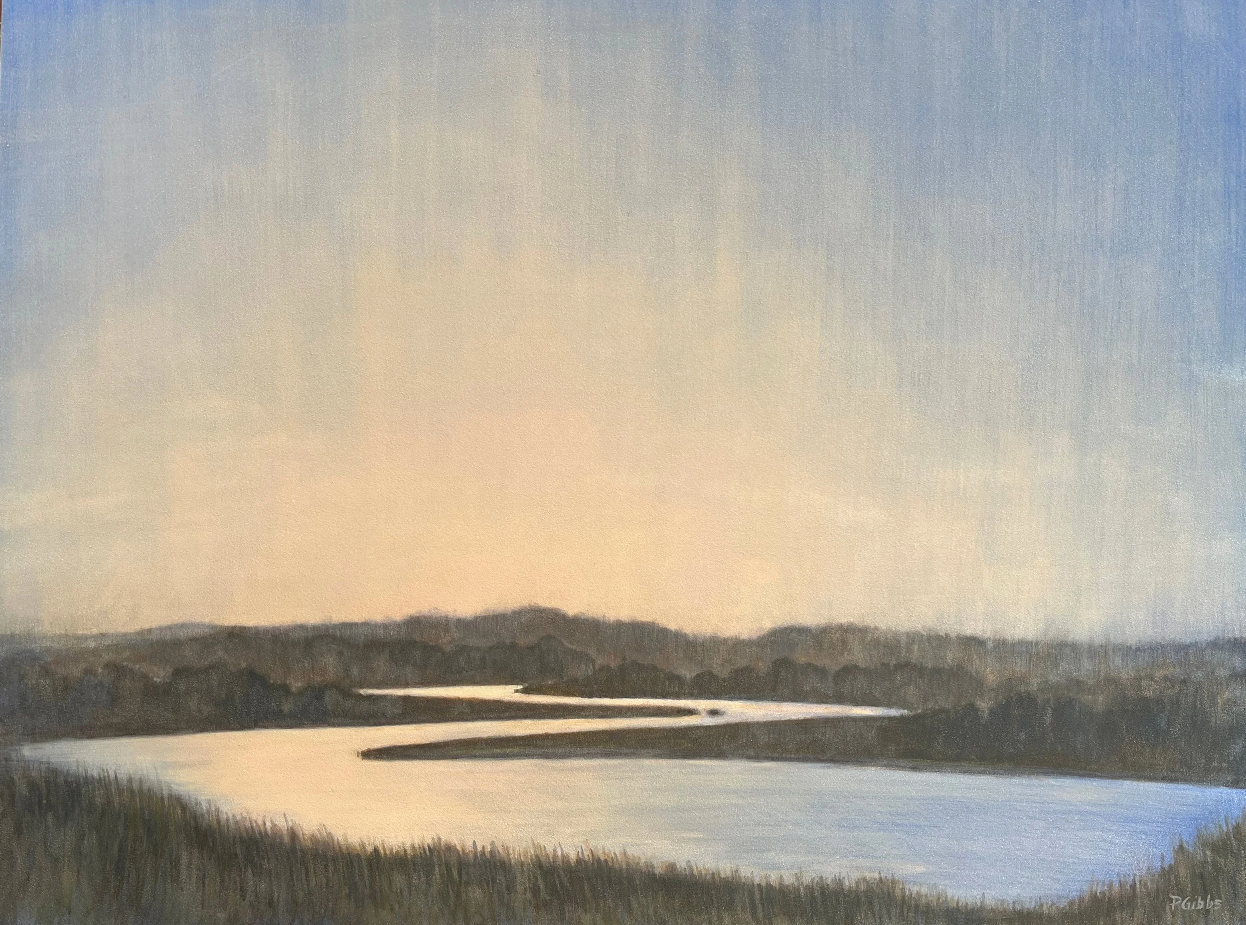 Golden Hour River | 18 x 24 | 2023