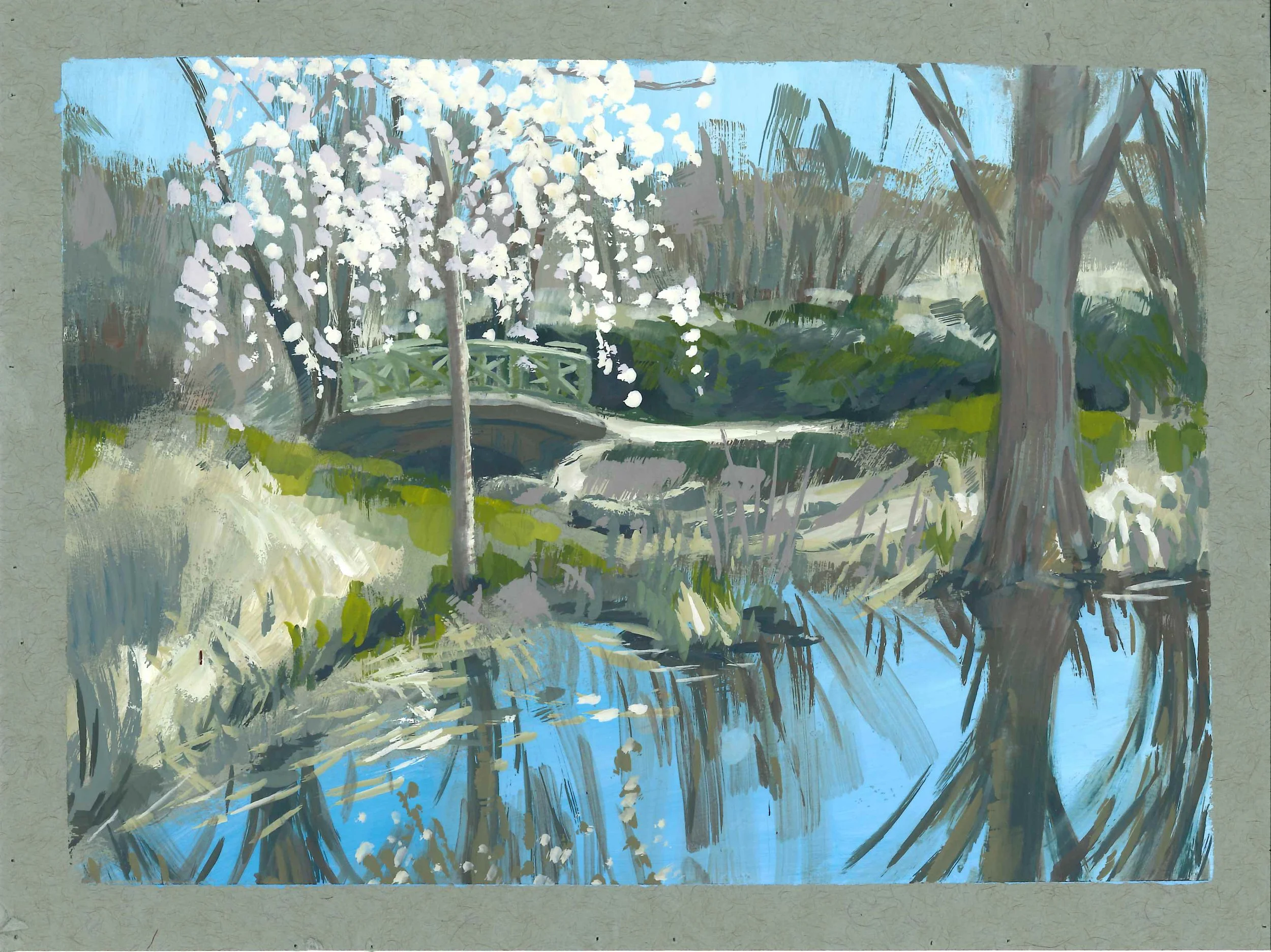 Early Spring at Lewis Ginter | Gouache