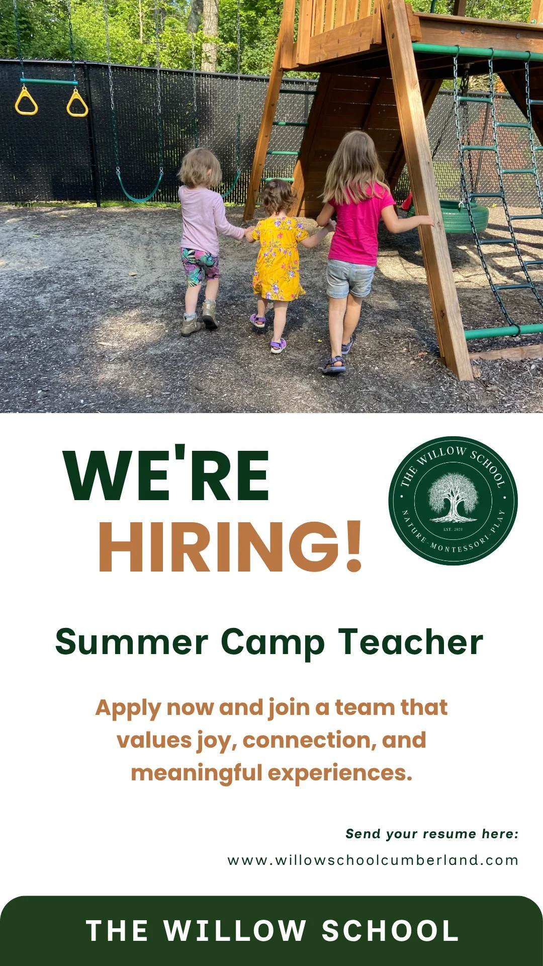 There&rsquo;s something special about summer at The Willow School. 🌞⁠
⁠
From outdoor adventures and creative projects to moments of discovery and friendship, our camp is filled with opportunities to make a lasting impact. We're looking for dedicated