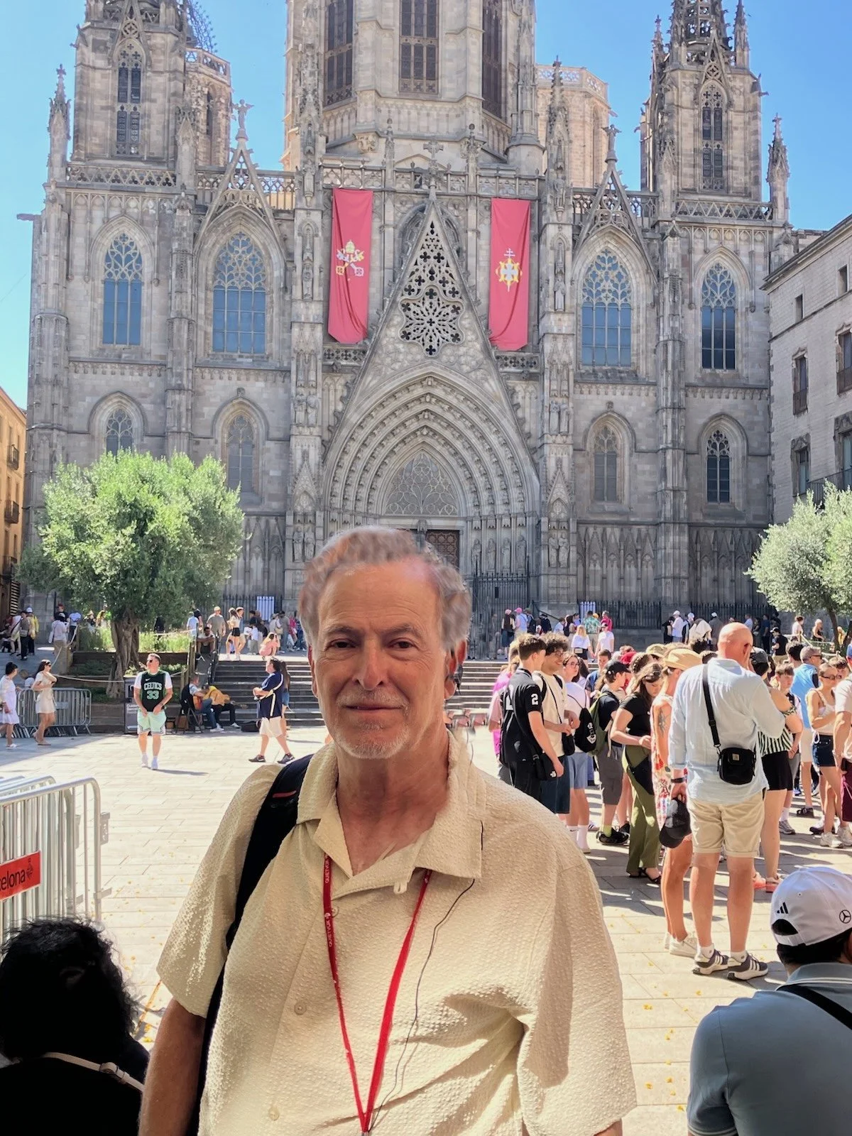 Randall heading to rehearsal at the Cathedral of Barcelona (June 2026)