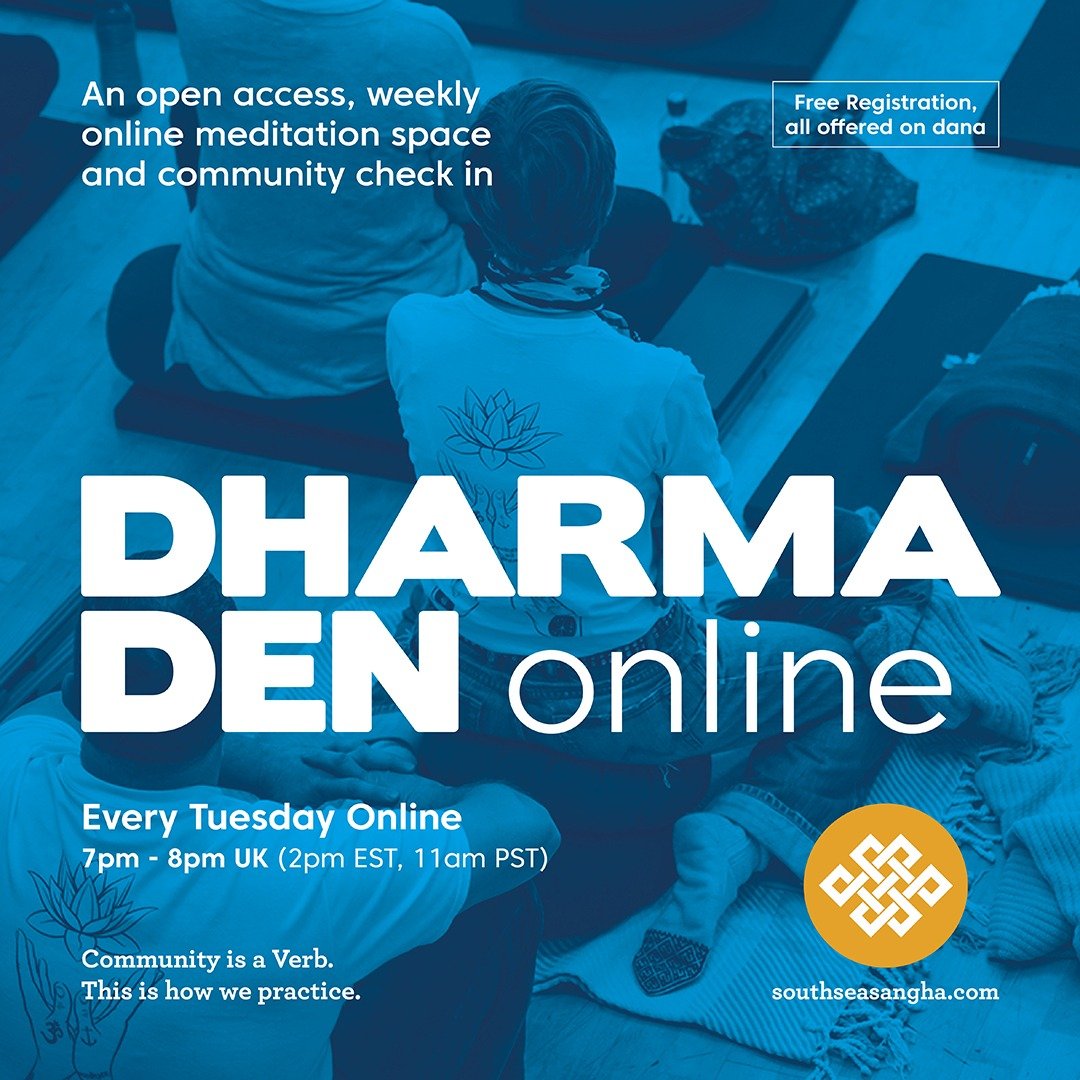 We're beginning our Birthday Party Countdown this week with DHARMA DEN Online! Daniel leads our session tonight - community meditation in the comfort of your own home.

And if you haven't - don't forget to sign up for our 10 year anniversary party wi