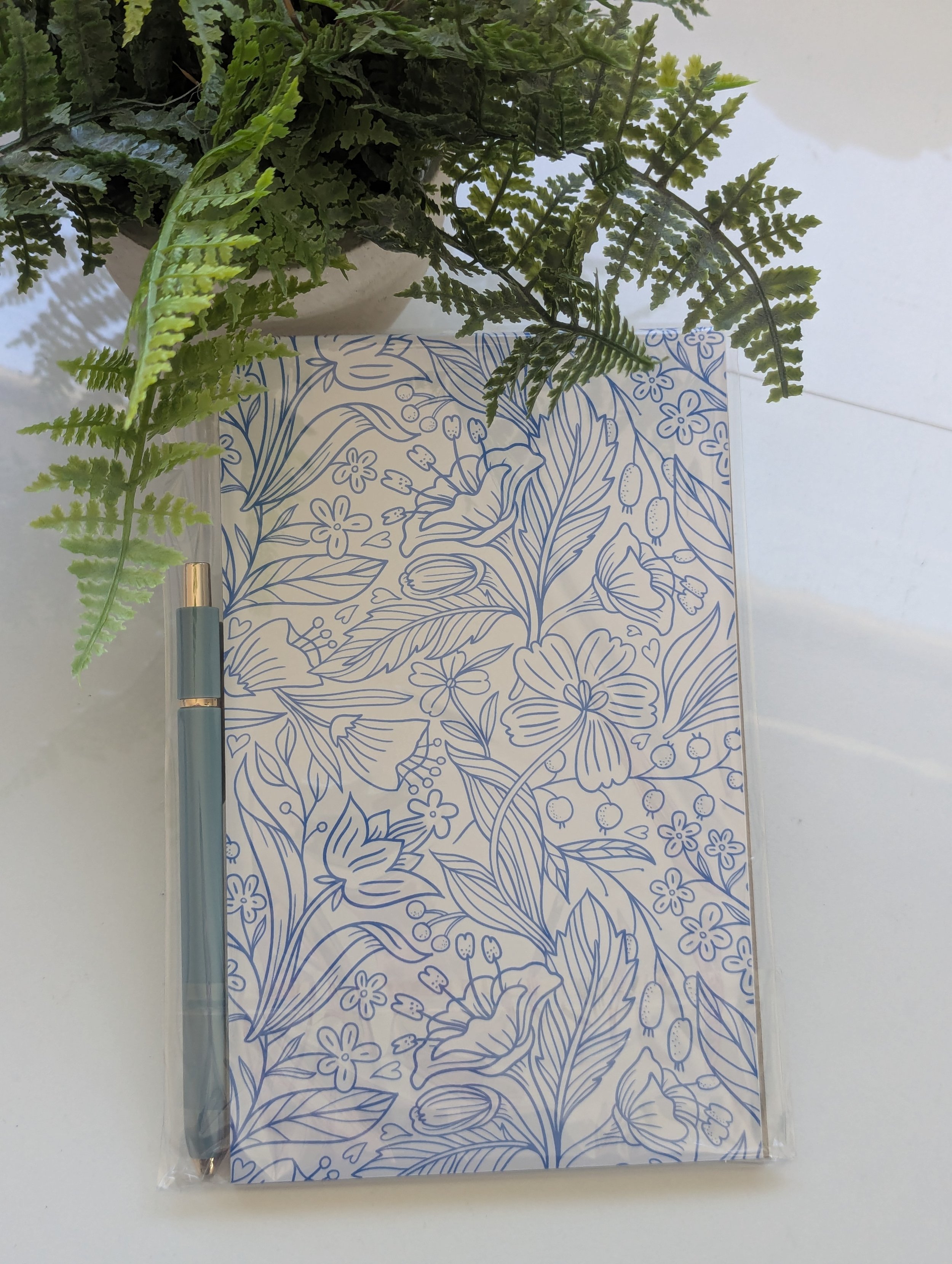 Classic Blue Floral Notepad Bundle