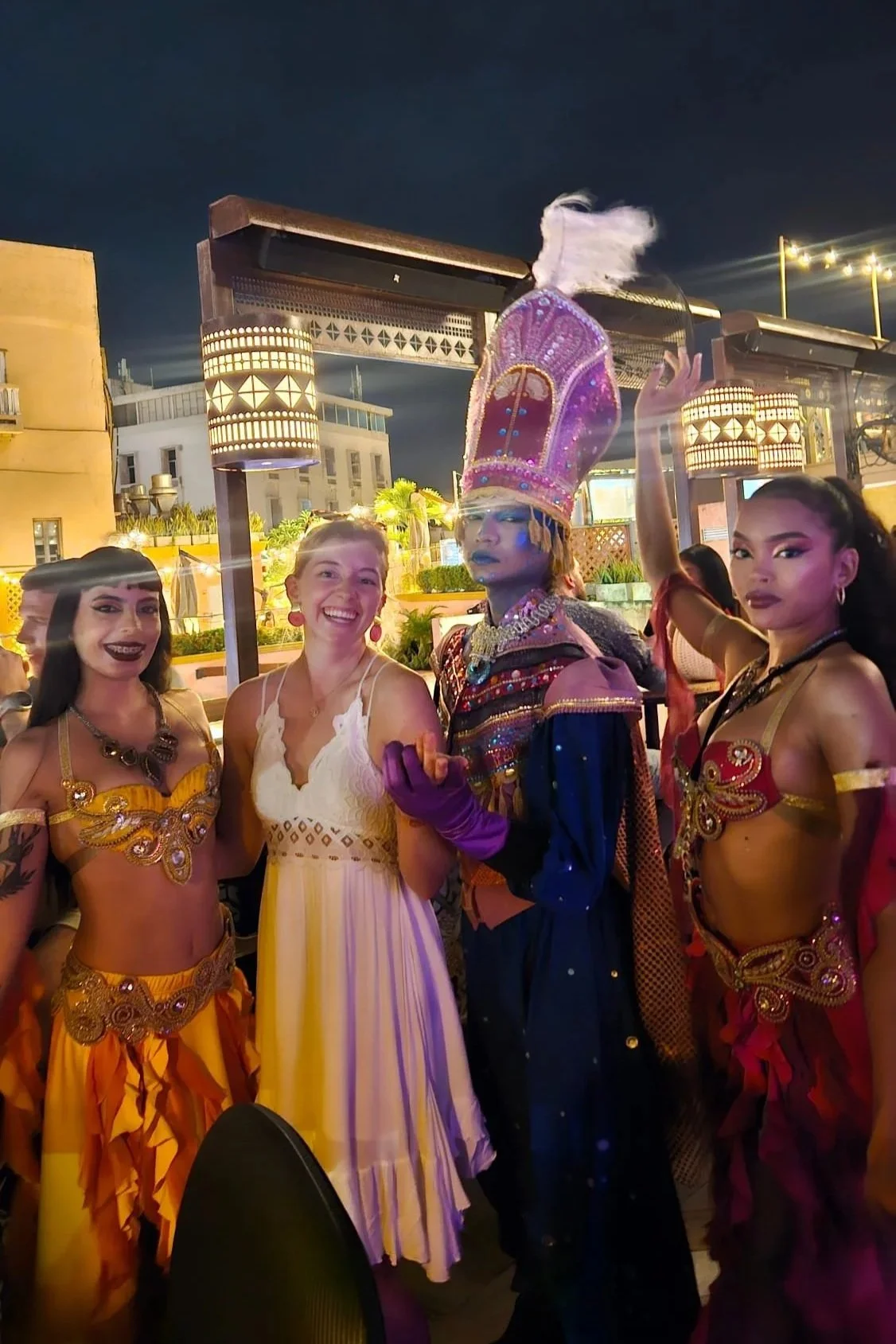 Dancers at a rooftop bar in Cartagena, Colombia