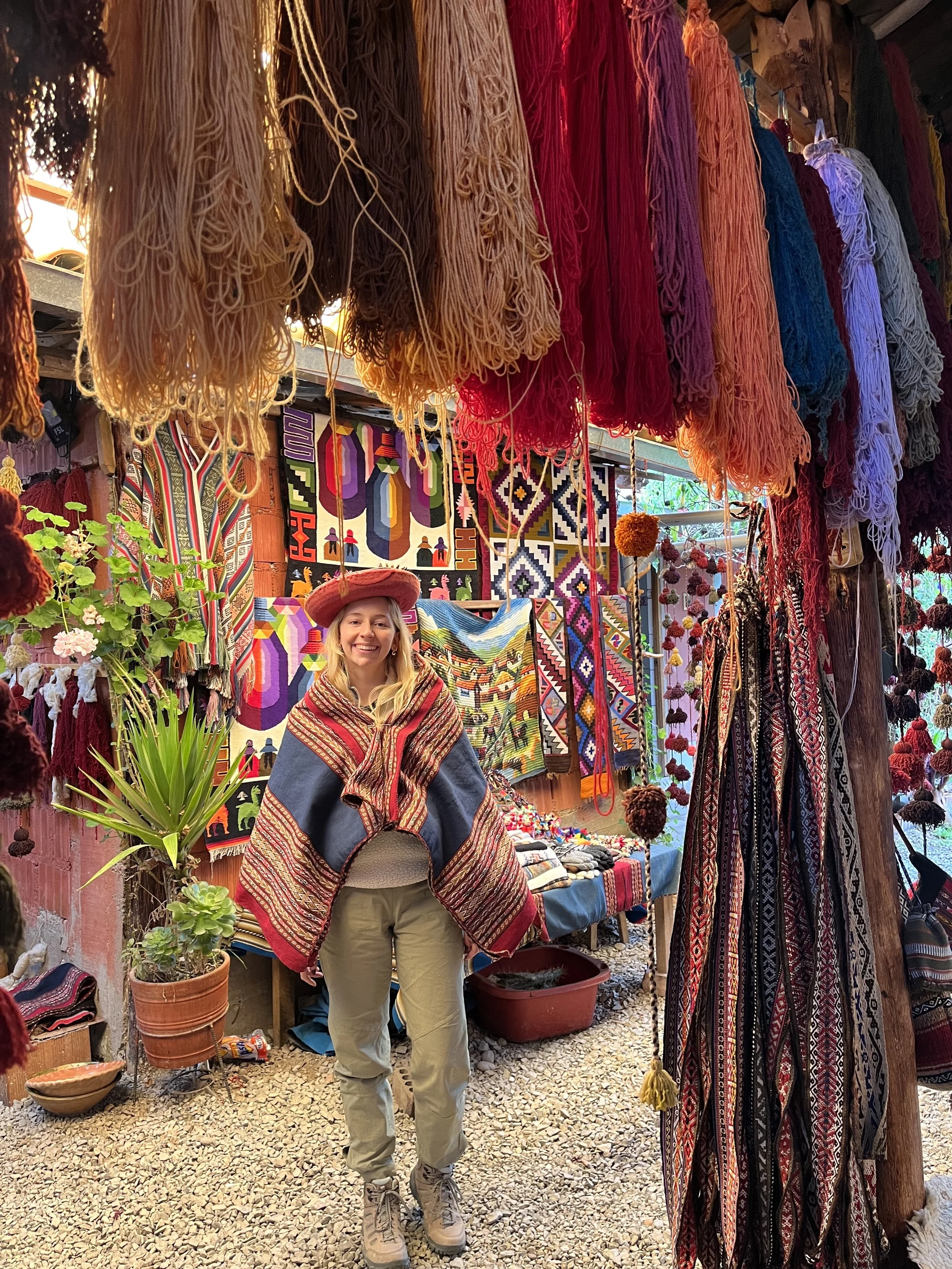 Weaving demonstration in Cusco, Peru