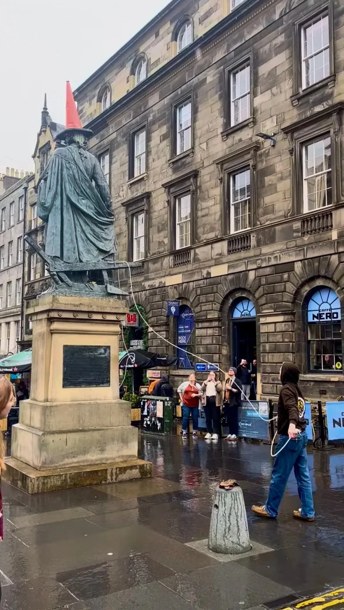 Tartan Army Marketing Opportunity_Cone on Statue in Edinburgh