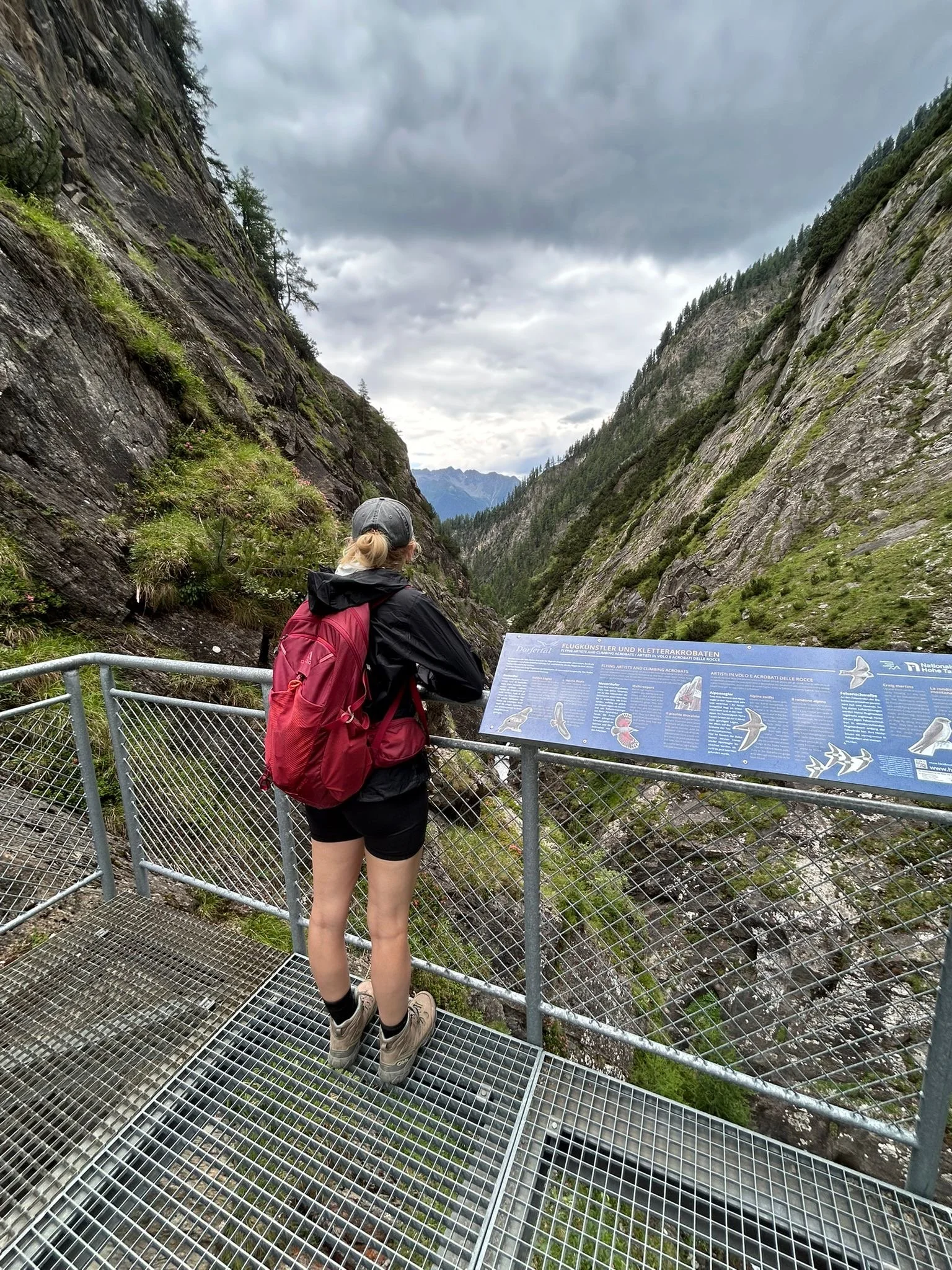 Woman looking out over Dorfer Valley