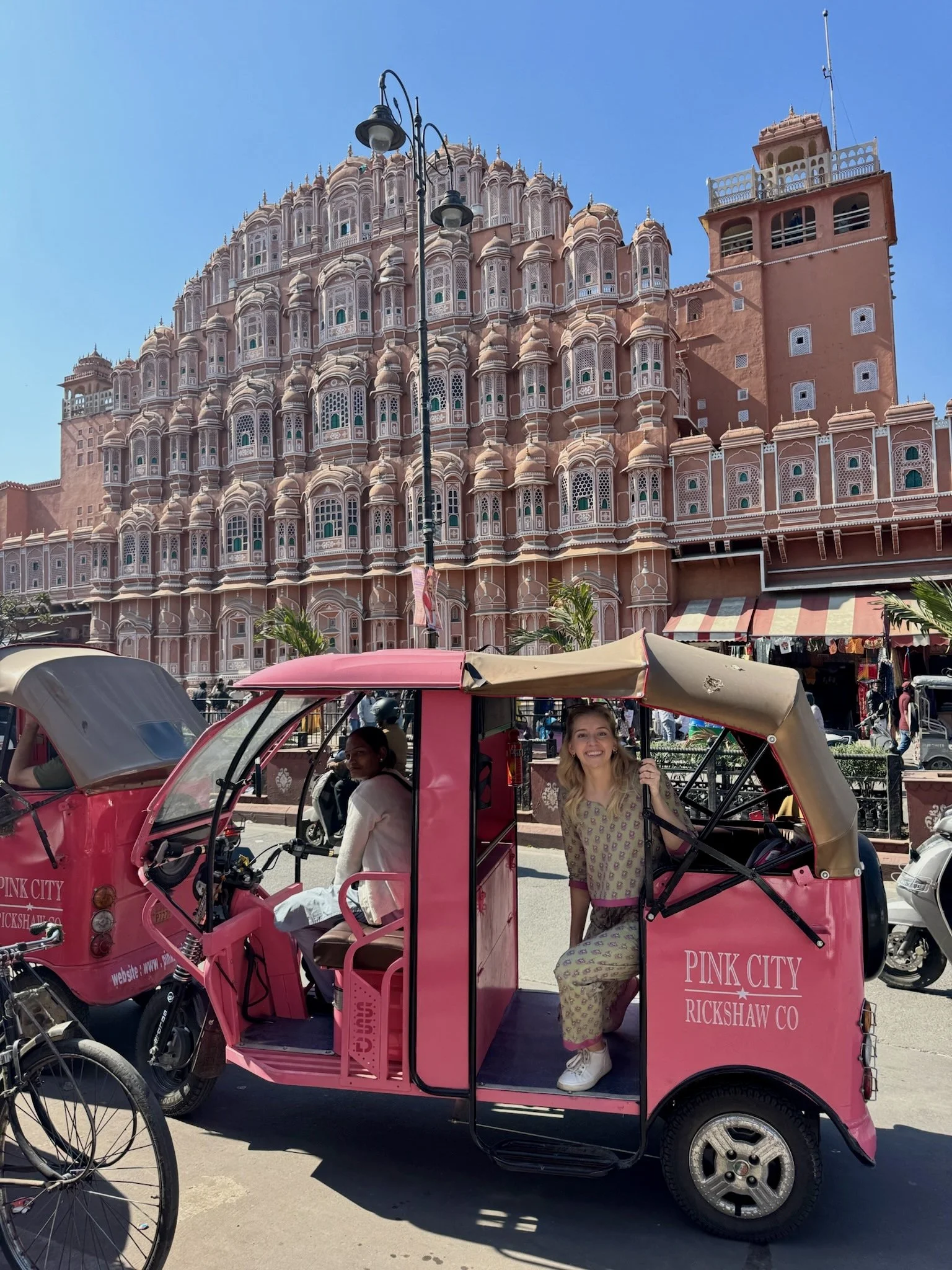 Small Group Travel with Under30Experiences in India_Pink City Rickshaw in Jaipur
