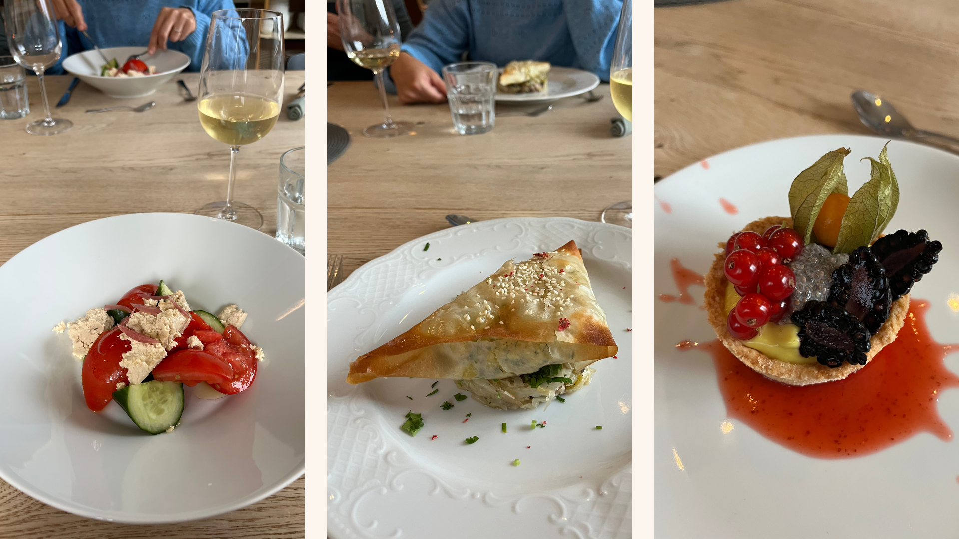 Three course vegan meal