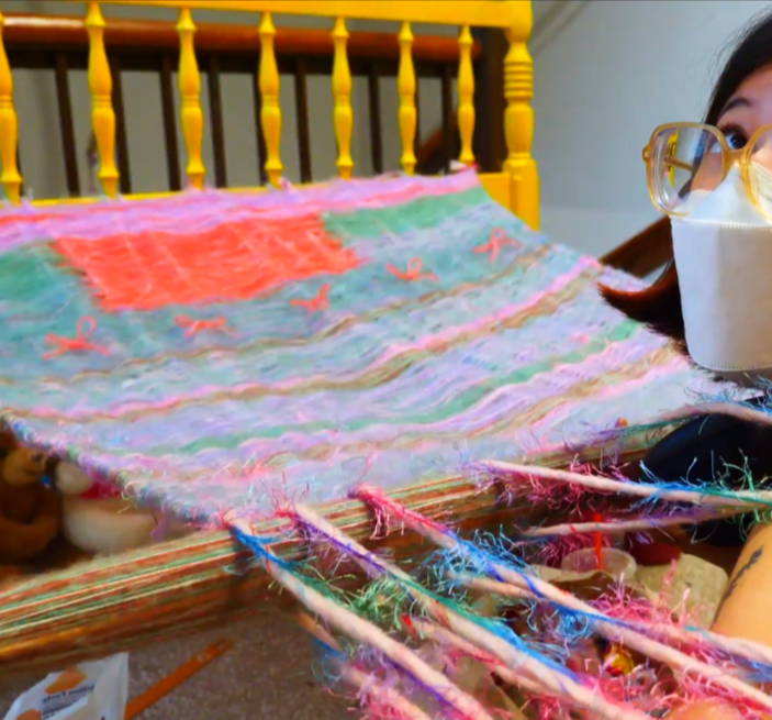 making my bed: video and fiber installation