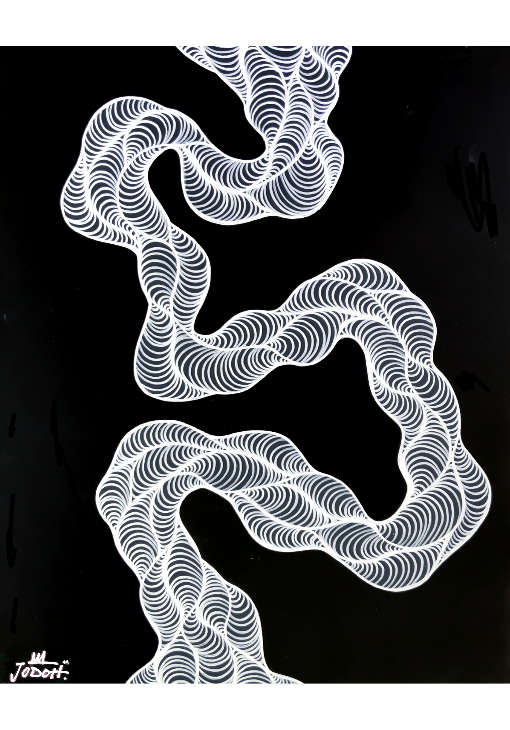 9”x12”, posca on black paper