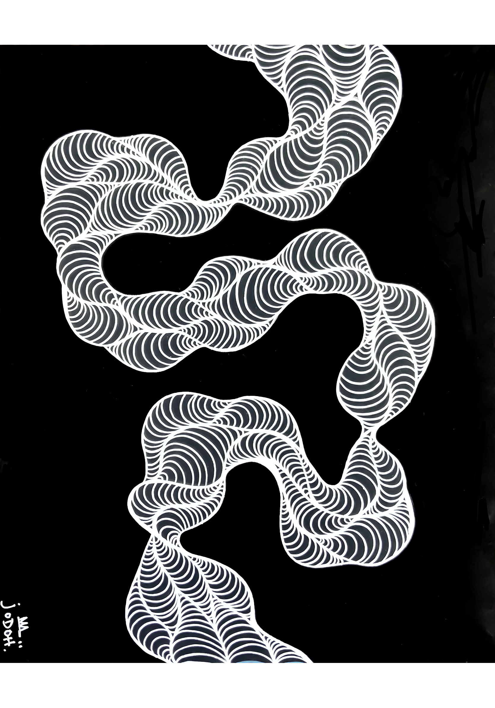 9”x12”, posca on black paper