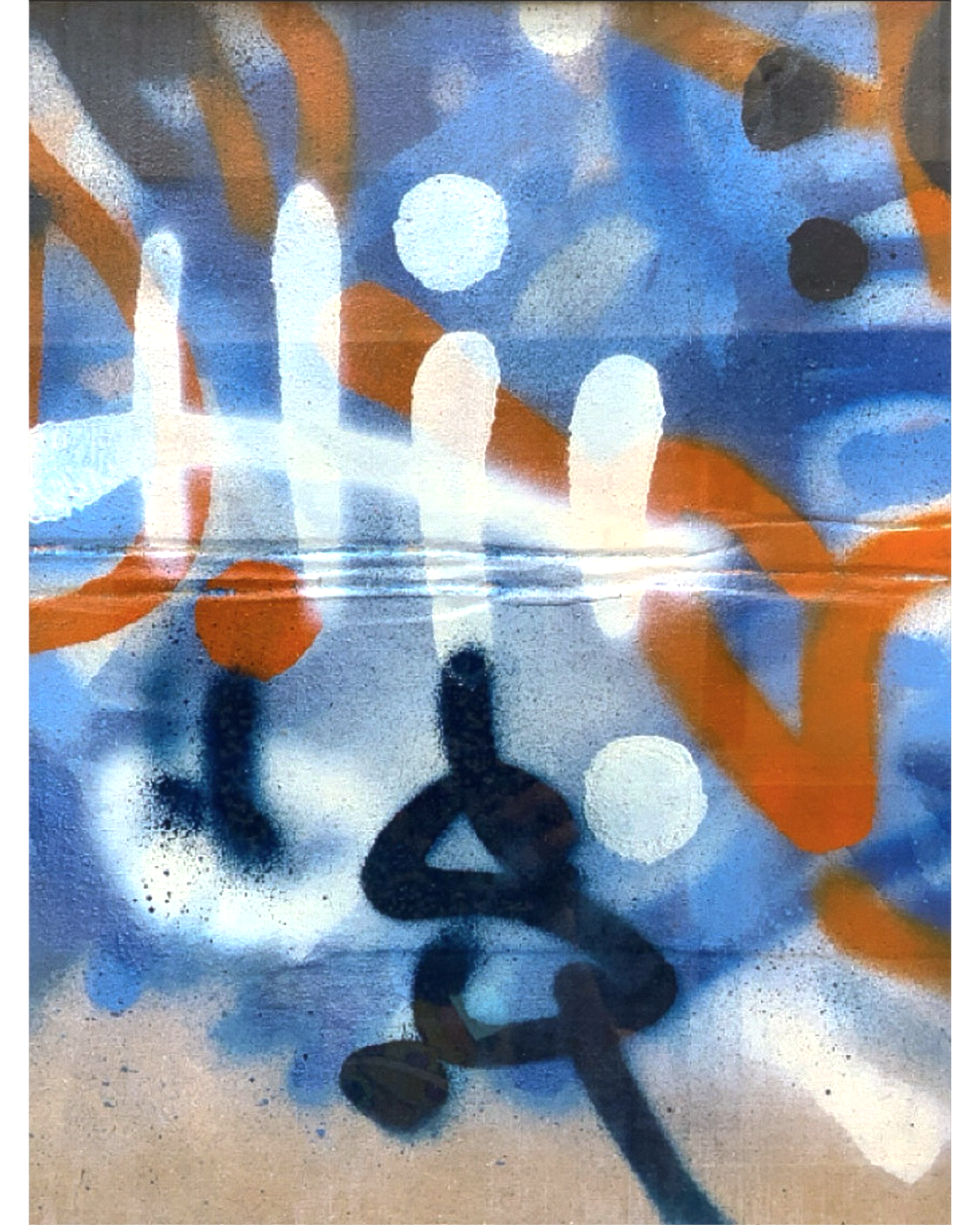 FatCap | 12”x14”, spray paint on cardboard