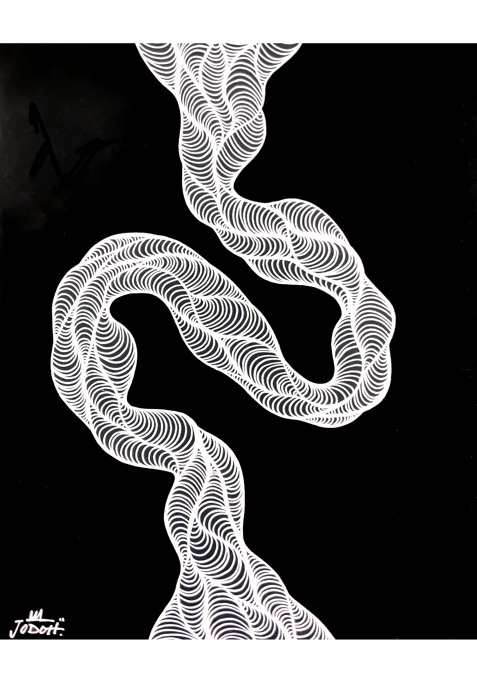 9”x12”, posca on black paper