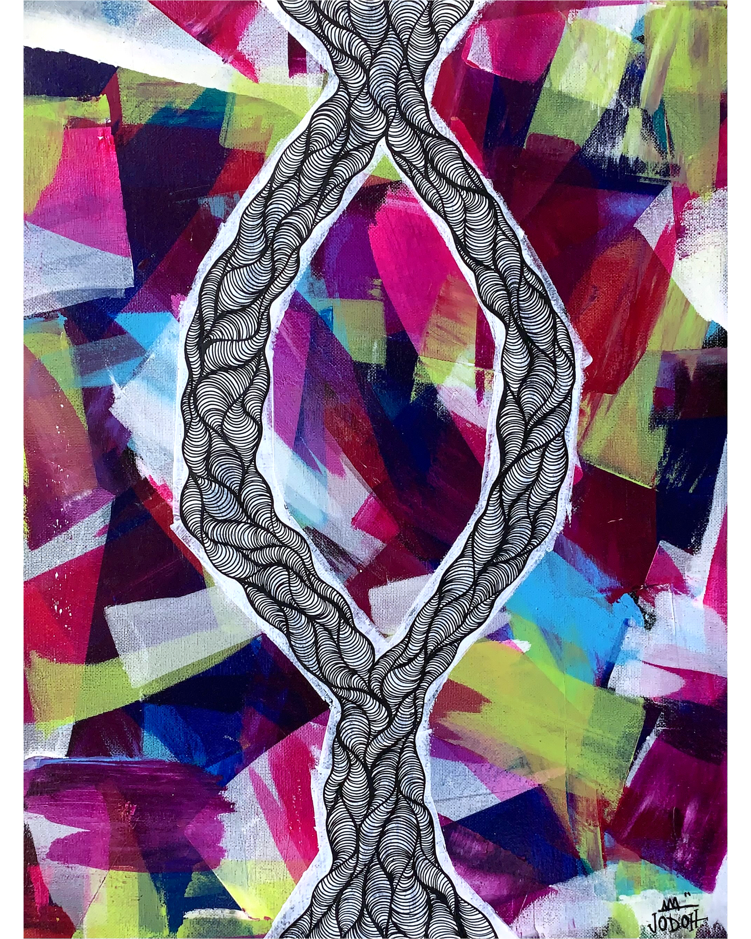 I HOPE YOU THINK OF ME | 16”x24” acrylic & posca on canvas