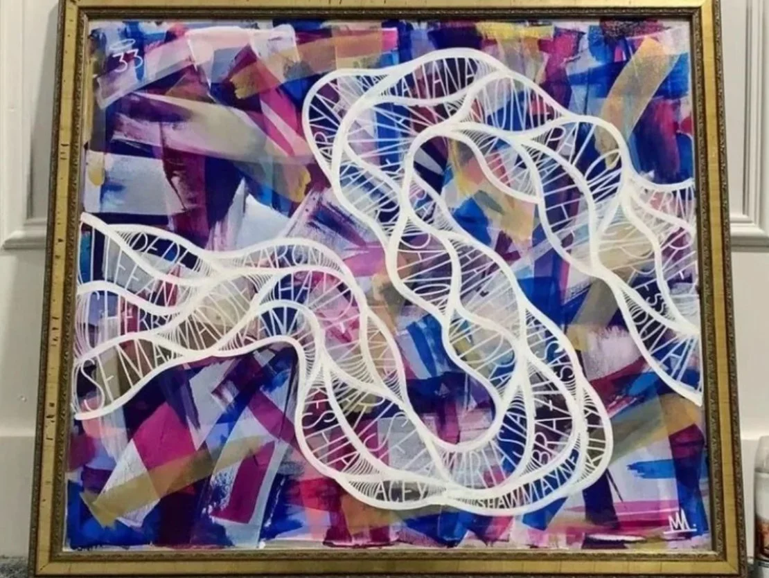 "Angel No. 33" is a commemorative artwork gifted to the family of beloved trans brother Davon Davis at the annual Rochester Transgender Day of Remembrance Gala. It honors Davon’s life alongside the 32 other trans individuals lost to violence in 2022