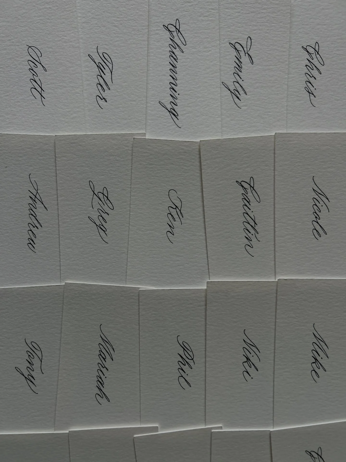 Forever obsessed with stacks of calligraphy place cards ☺️🤍✍🏾