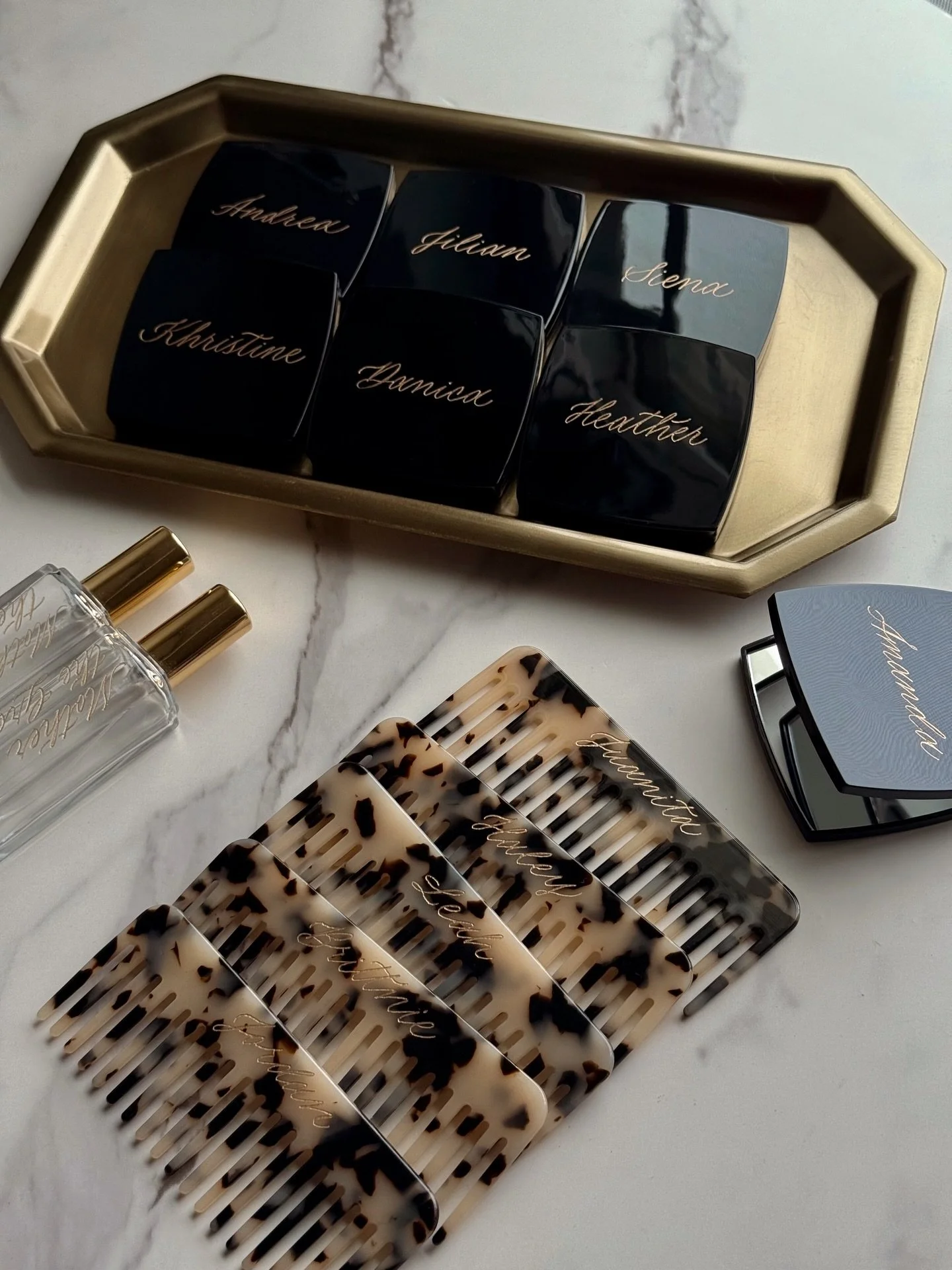 ✍🏾 From the Portfolio | Custom Engraving Drafts vs. Results

Custom engraving is one of my favorite ways to personalize a gift. I love every single step, from creating the first draft to seeing the final lettering come to life on the piece.

Every e