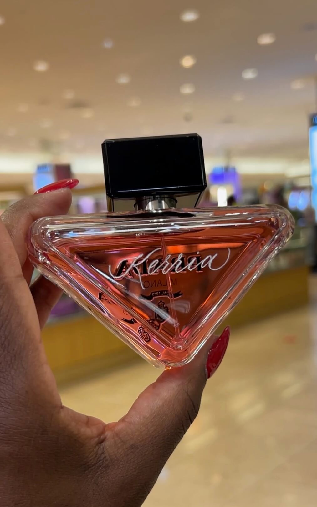 Hand engraved perfume bottle, Prada Paradoxe