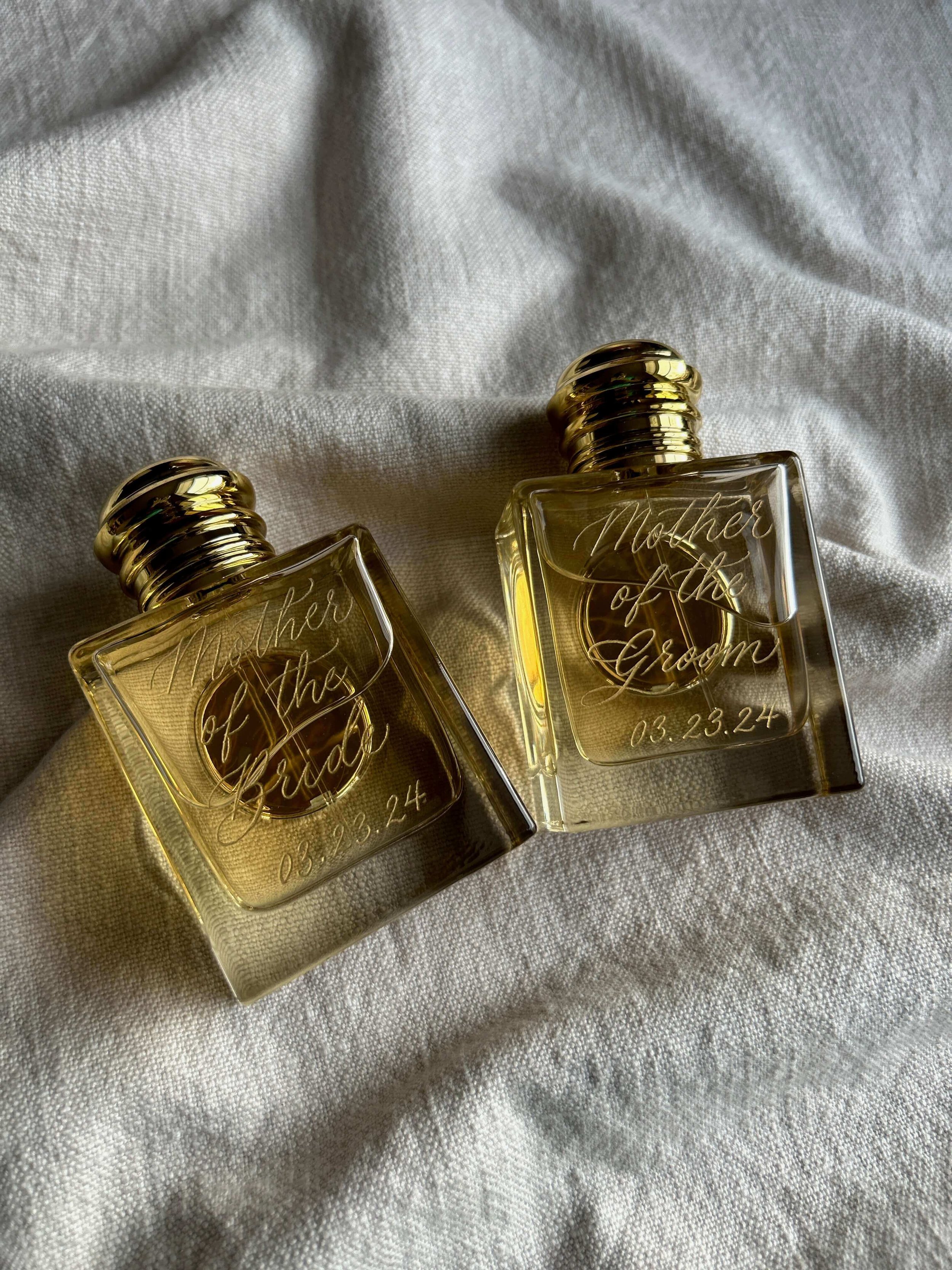 Hand engraved perfume bottles, Burberry Goddess