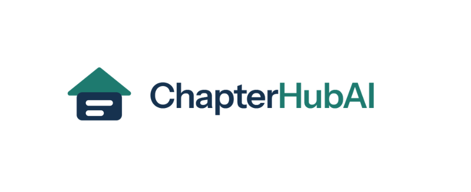 ChapterHubAI logo with a house icon and the text 'ChapterHubAI'.