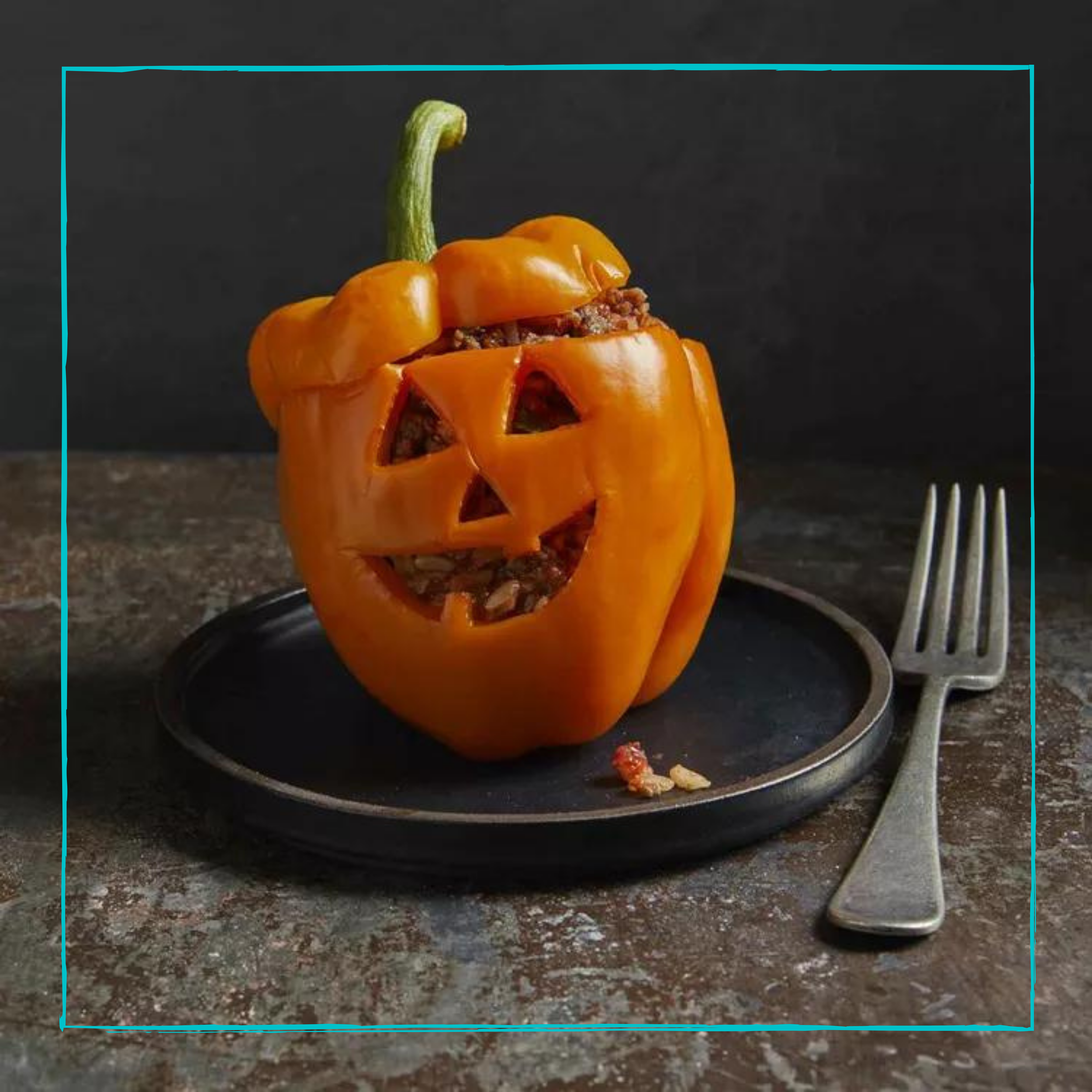 Stuffed Bell Pepper Jack-o-Lanterns
