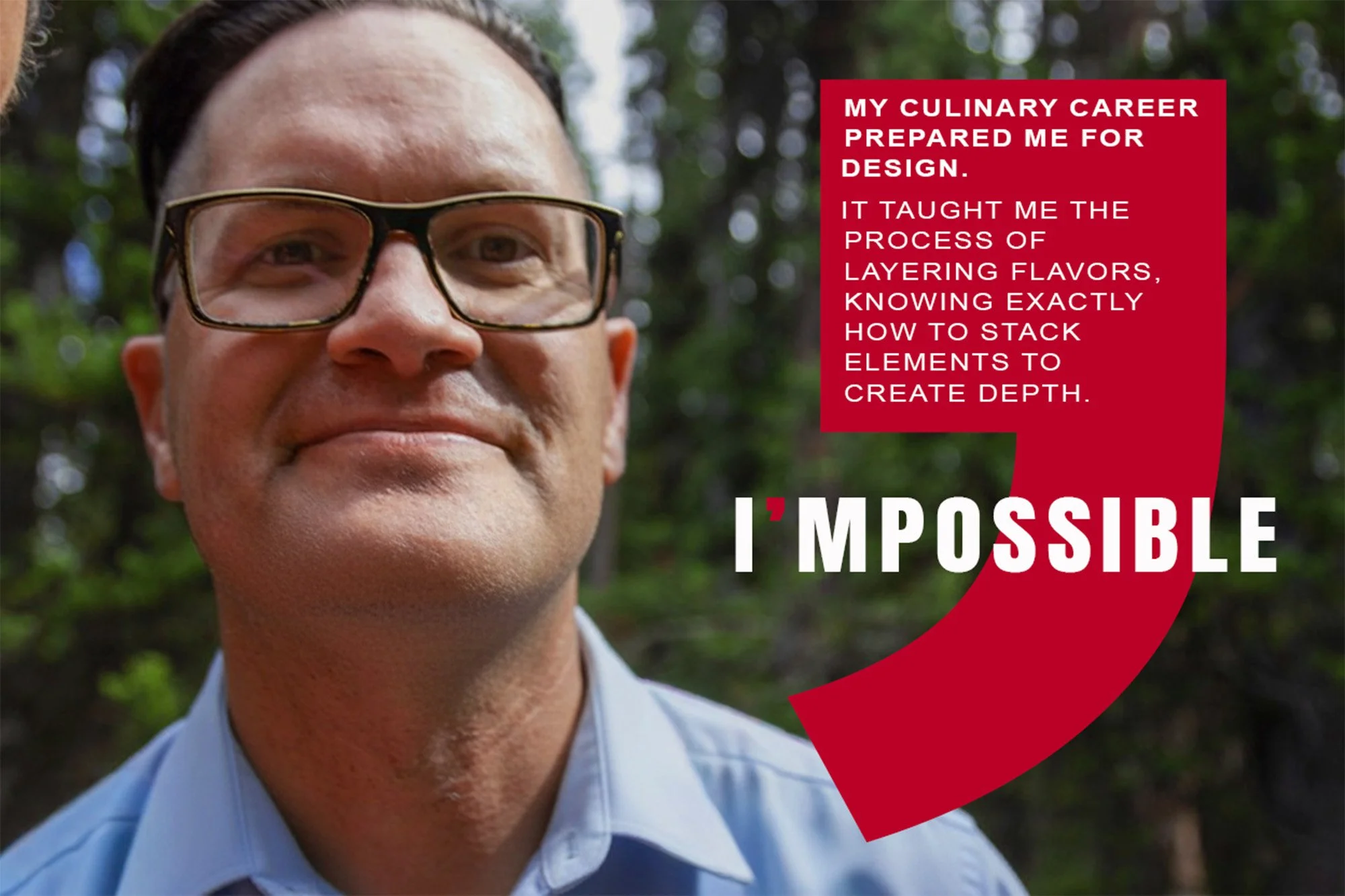 Image of Patrick Dunn with an "I'mpossible" graphic next to him