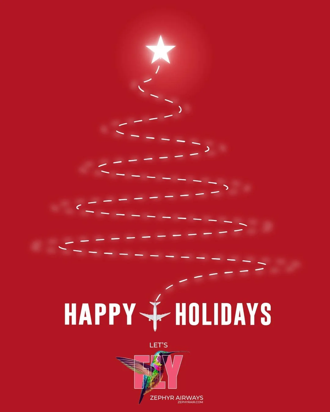 Canadian airline holiday advertising poster using airplane visual metaphor