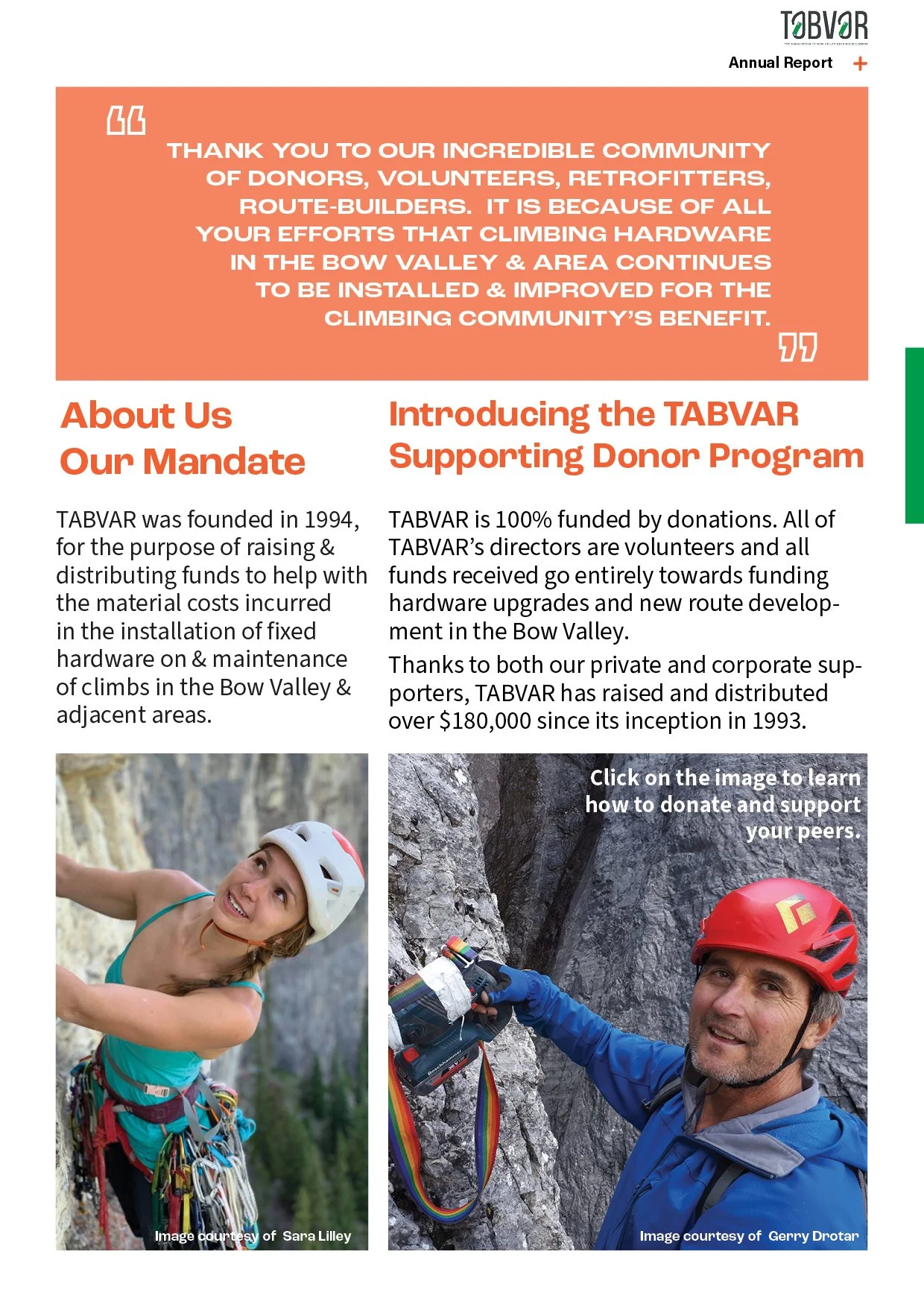 TABVAR Annual Report Masthead