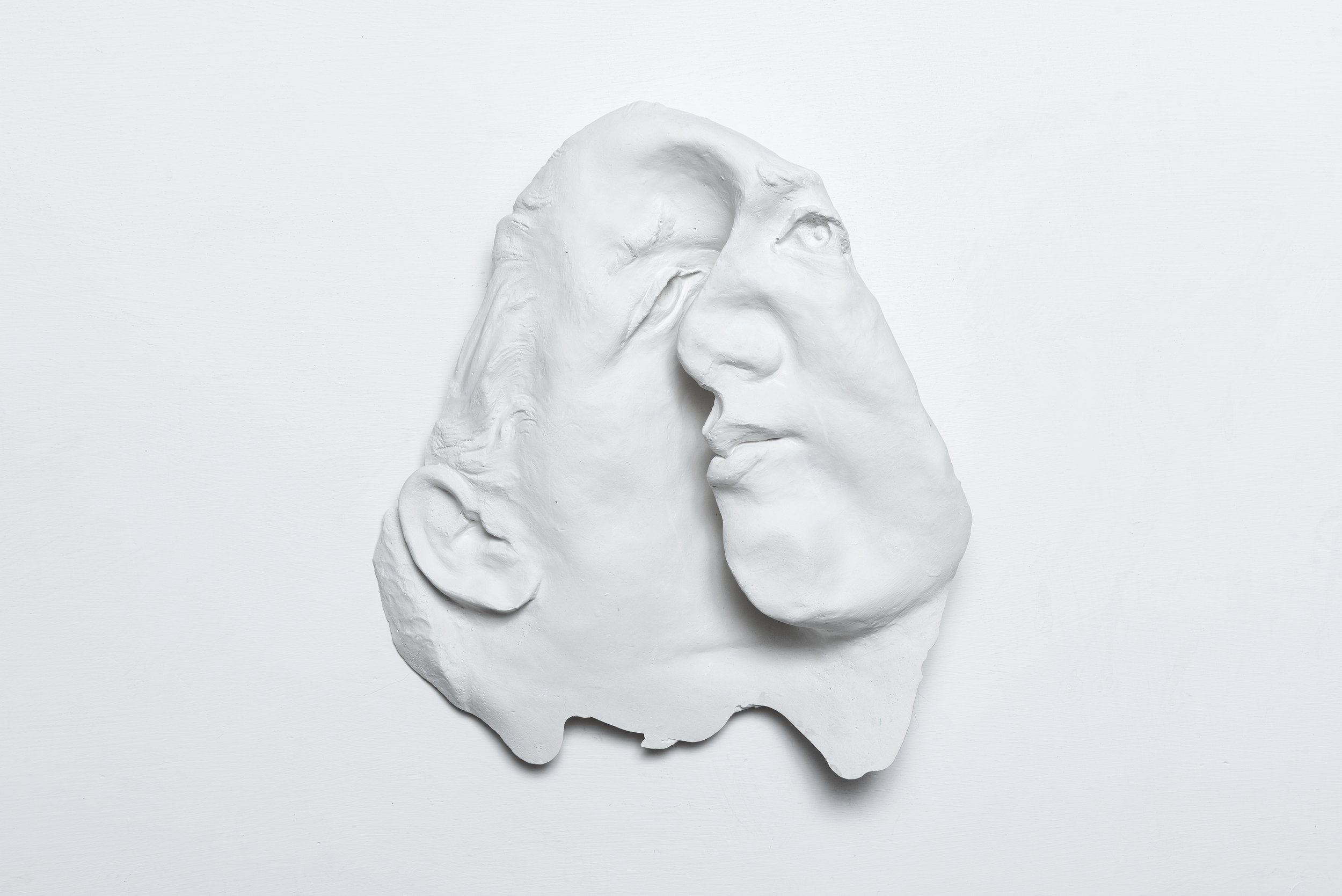 'Liquid face 5', 2023, plaster, 25 x 14 x 5 cm