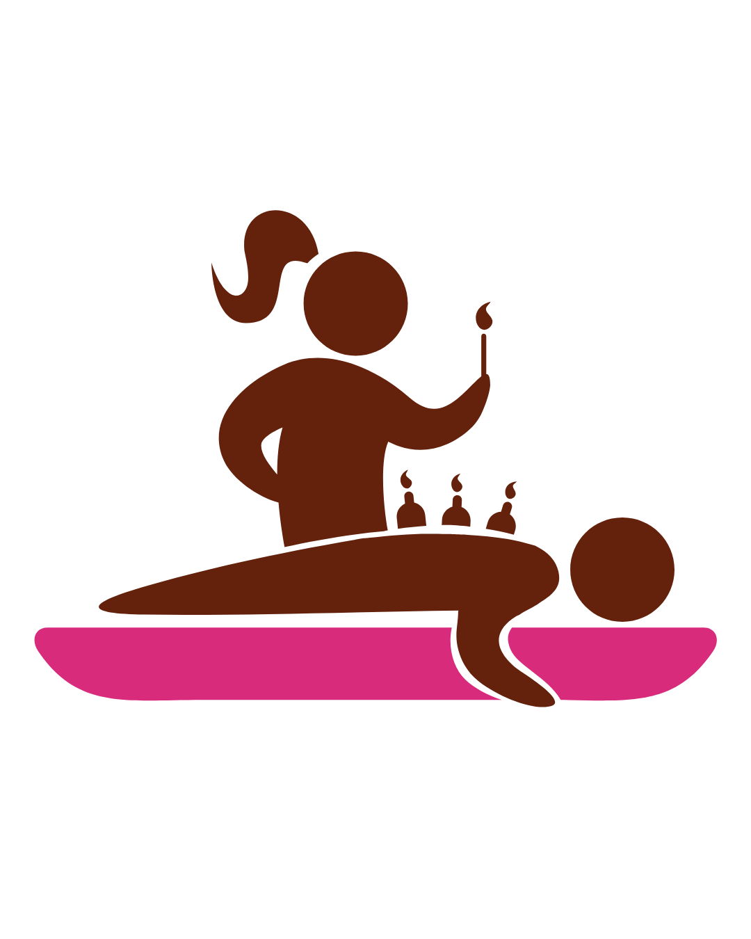 Cupping therapy session using suction cups during massage therapy