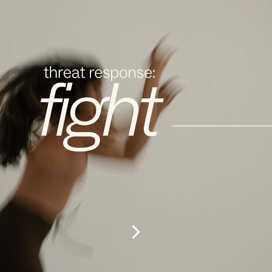 The F I G H T RESPONSE.

One of the bodies natural and necessary SURVIVAL mechanism the fight response prepares the body to {d e f e n d} against danger. Its purpose is to M O B I L I Z E the body for action in situations where confronting or elimina