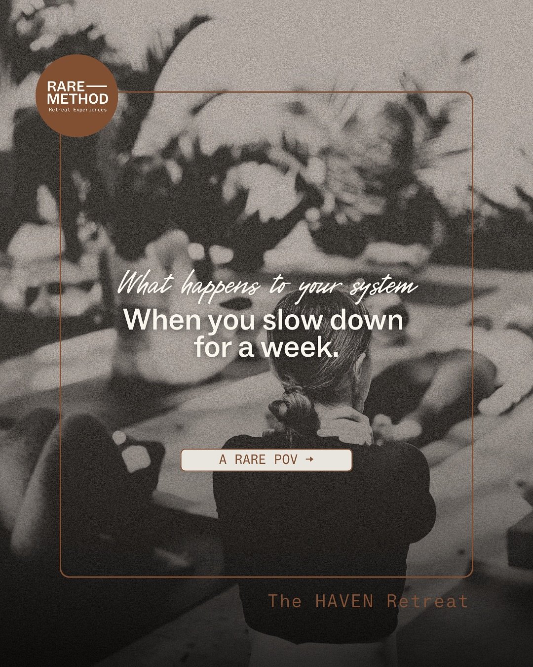 Your nervous system isn&rsquo;t built to go, go, go.

When you step out of urgency&mdash;even for a week&mdash;your system balances. Breath deepens. Clarity sharpens. Capacity returns.

That&rsquo;s the purpose of Haven.

A six-day, somatic-centered 
