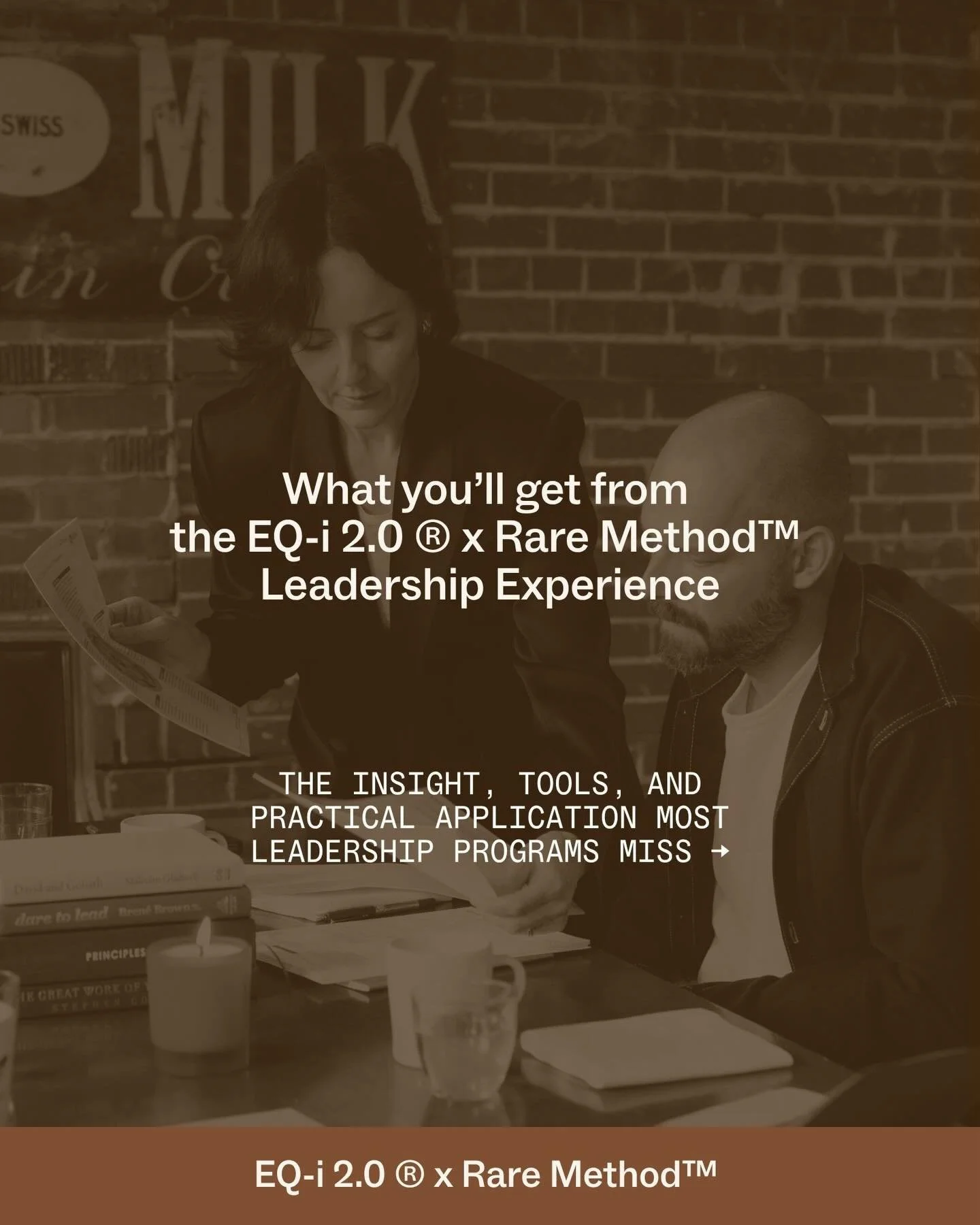 What do you receive from the EQ-i 2.0 &reg; x Rare Method&trade; Leadership Experience?

&nbsp;&nbsp;&nbsp;&nbsp;&bull;&nbsp;&nbsp;&nbsp;&nbsp;A clear, data-backed EQ-i 2.0&reg; profile of how you lead
&nbsp;&nbsp;&nbsp;&nbsp;&bull;&nbsp;&nbsp;&nbsp;