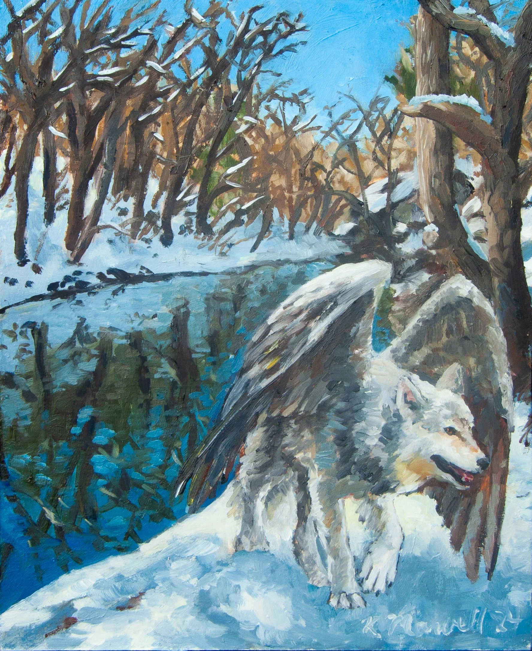 Snow/Wolf
oil on masonite