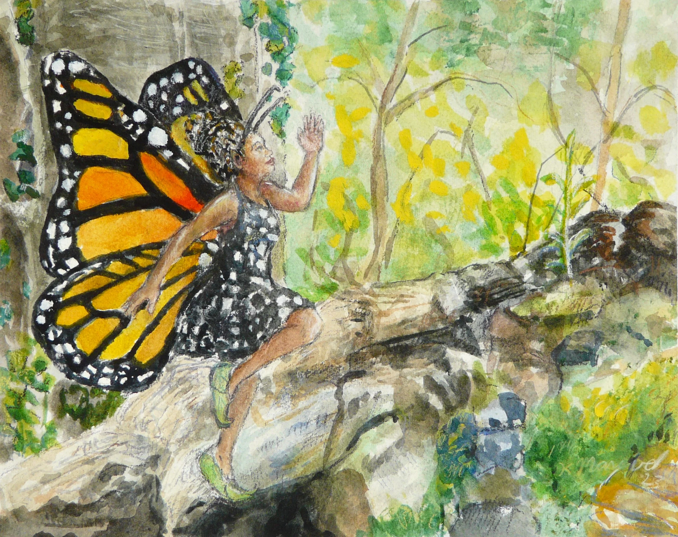 The Monarch Fairy
Watercolor on paper