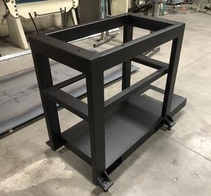 Black Powder Coated Rolling Metal Cart
