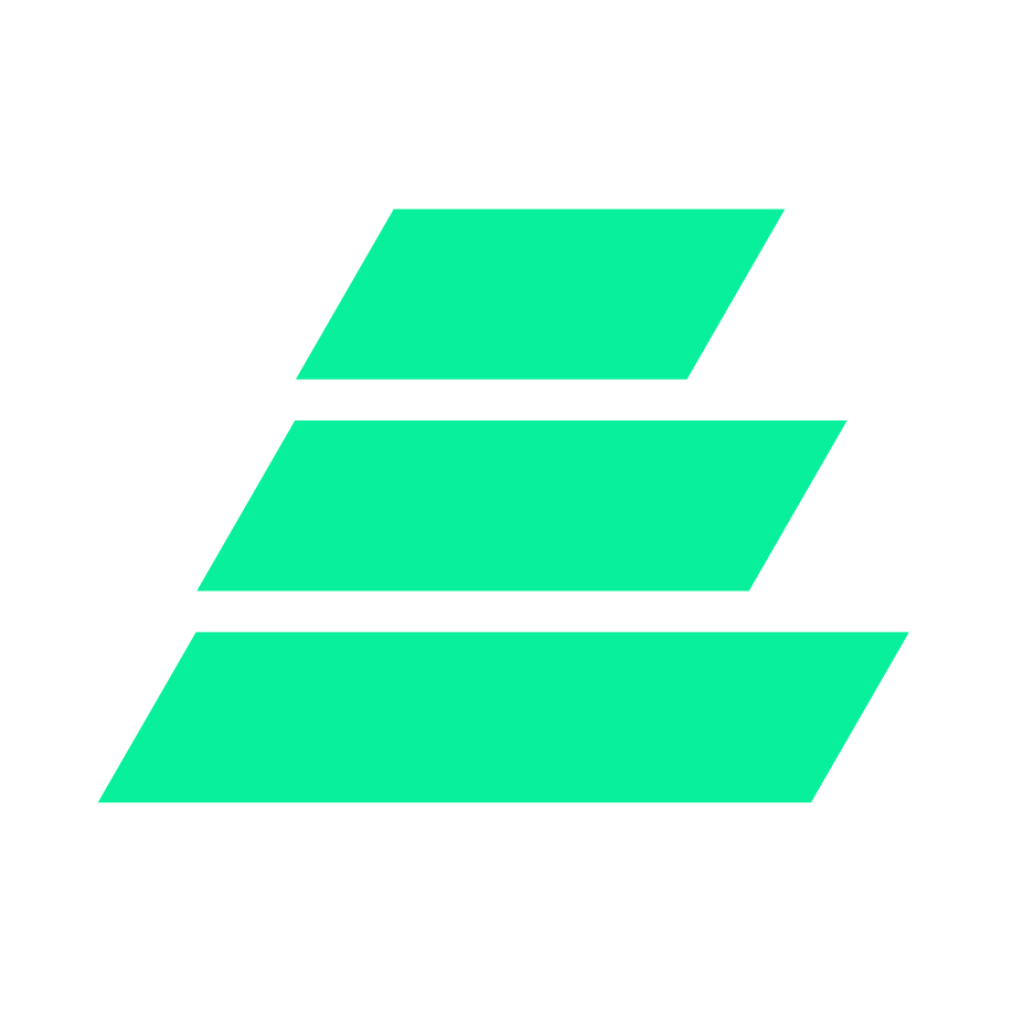 Three diagonal teal rectangles stacked with black lines separating each, on a black background.