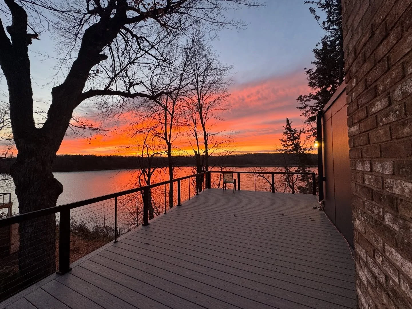 SUNRISE // Our client sent us these awesome shots this morning 📸 Can&rsquo;t beat sunrise over the lake from your new deck!

#deckdesign #deckbuilder #deckbuilding #outdoorliving #sunrise
